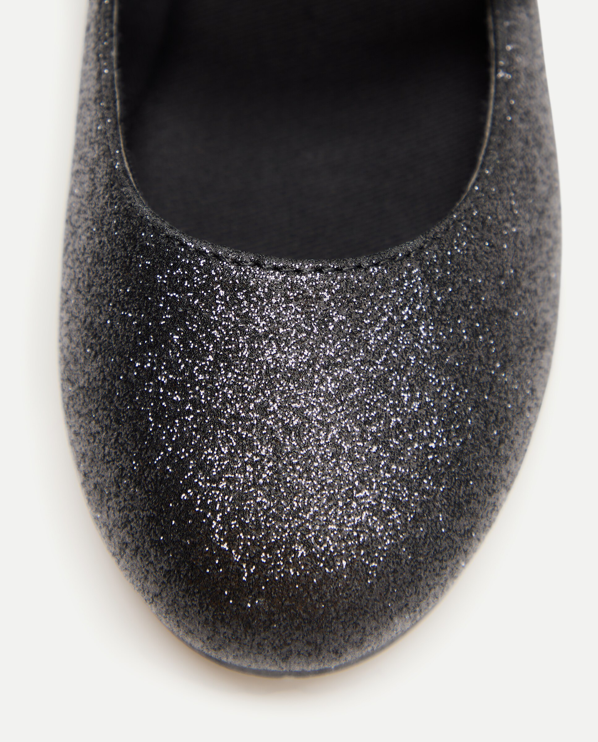 Sabrinas de Glitter com Elástico Duplo e Biqueira Redonda Preto-5