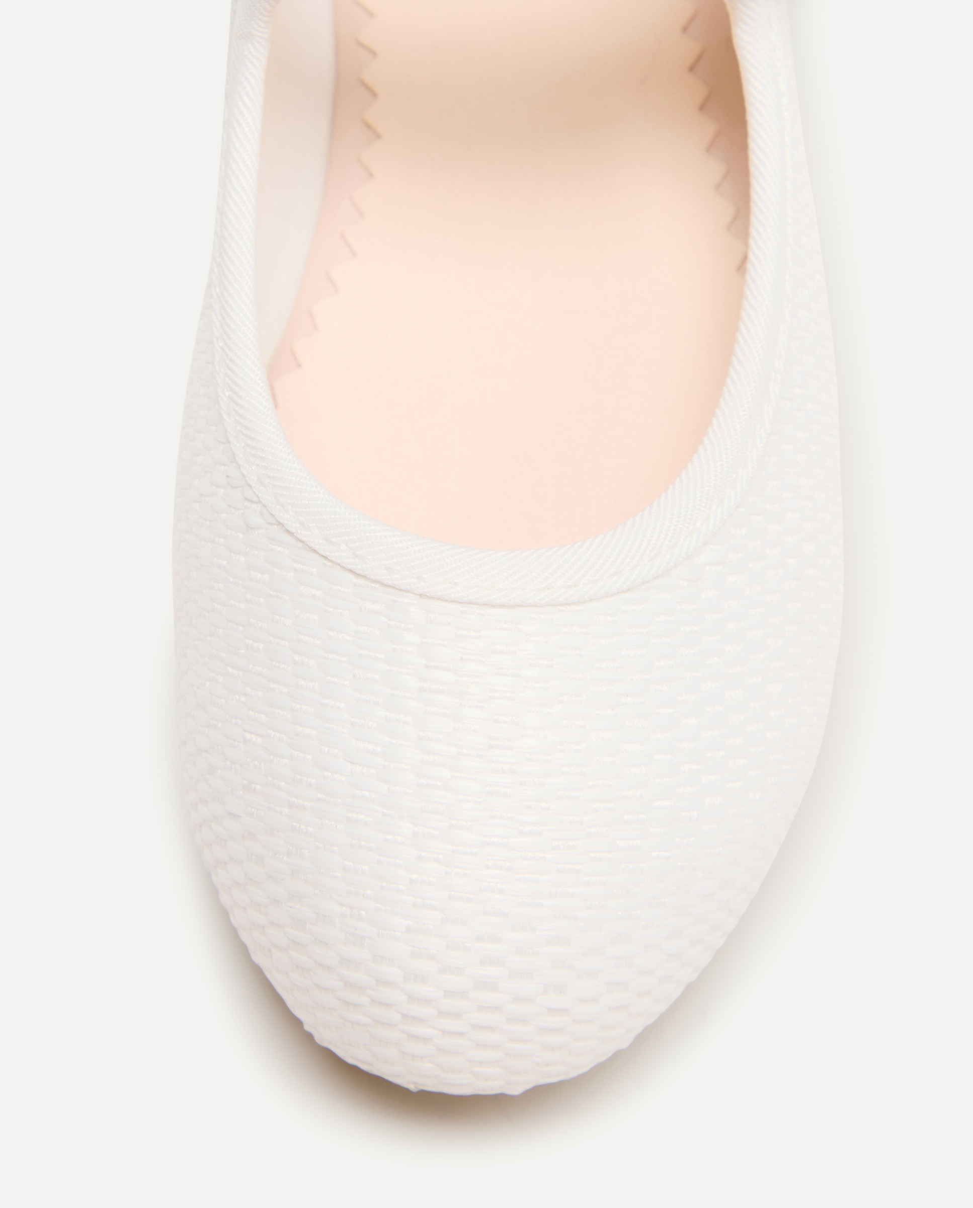 Sapatos de Presilha em Têxtil com Fivela e Biqueira Redonda Branco-5