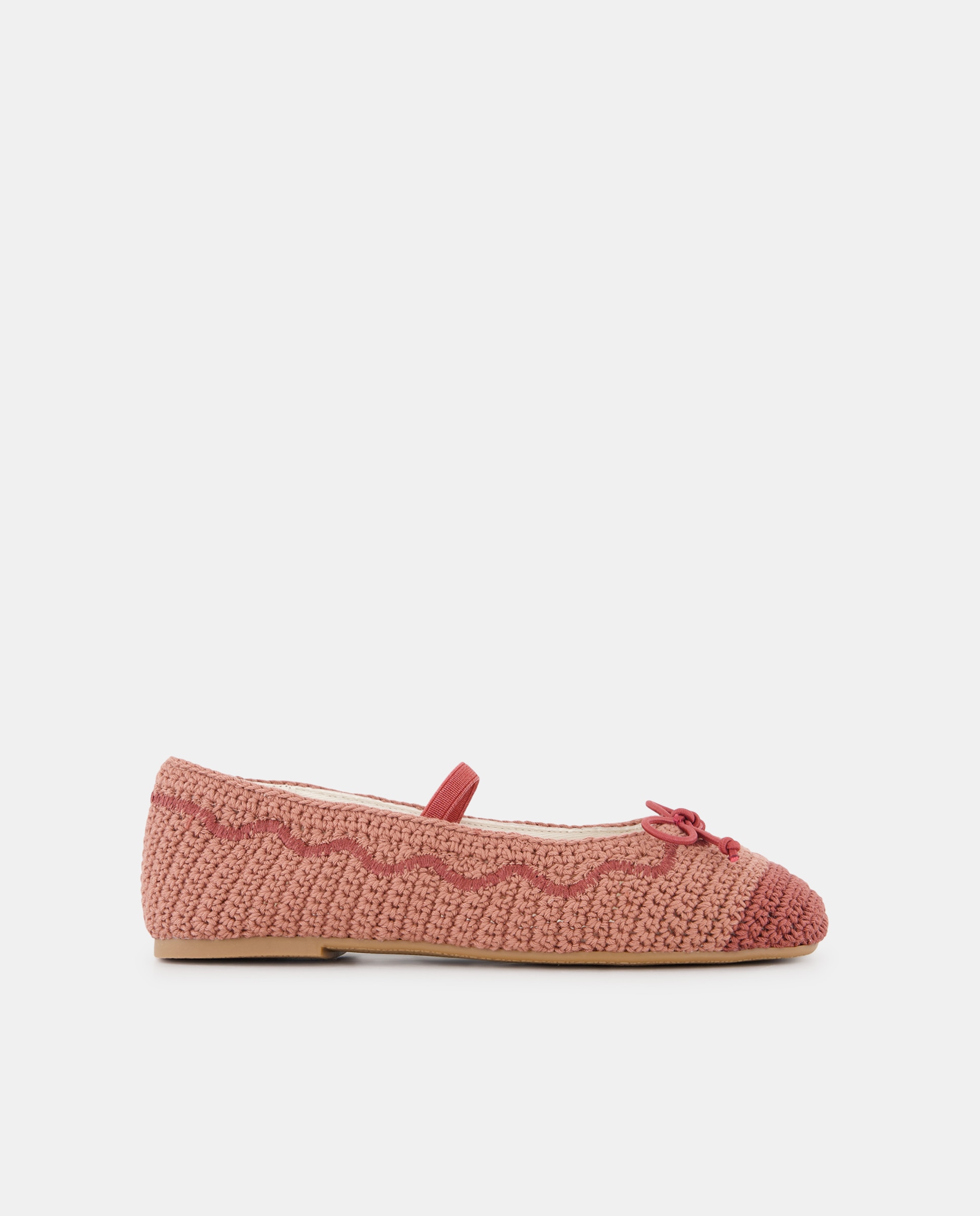 Sapatos de Presilha Tipo Sabrinas de Crochet Rosa-claro-1