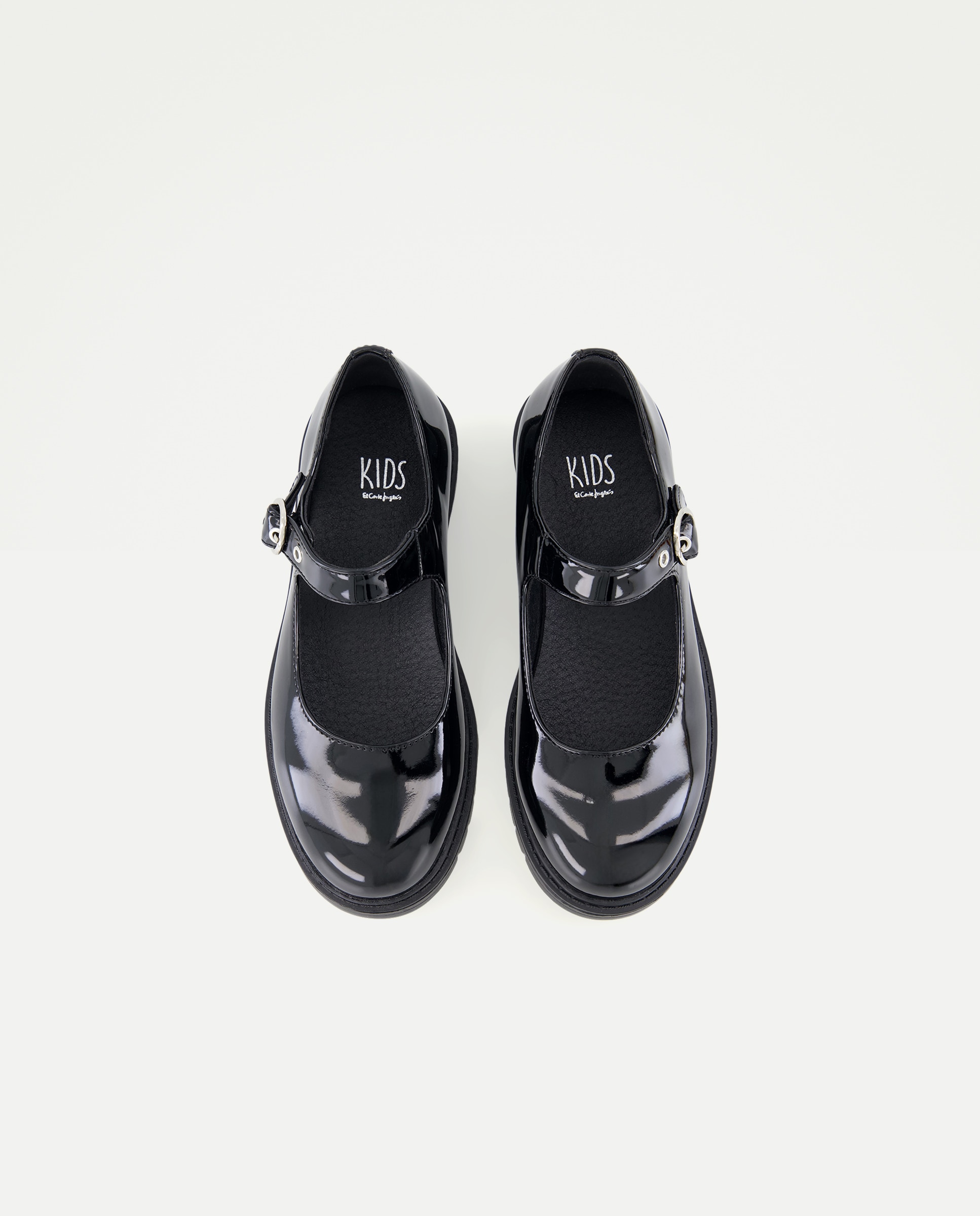Sapatos de Presilha de Verniz Kids El Corte Inglés Preto-4