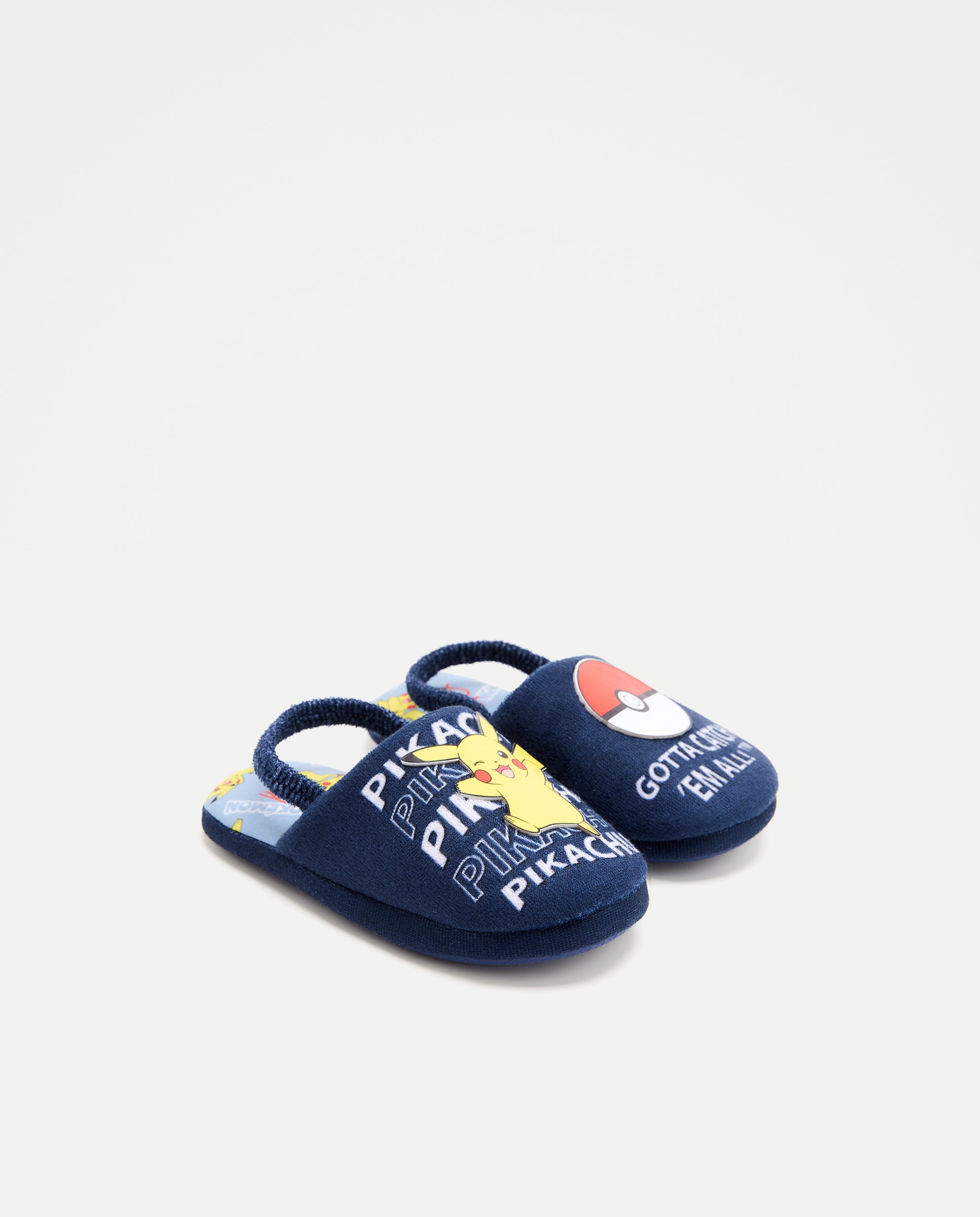 Pantufas infantis com estampado Pokemon Azul-marinho-2