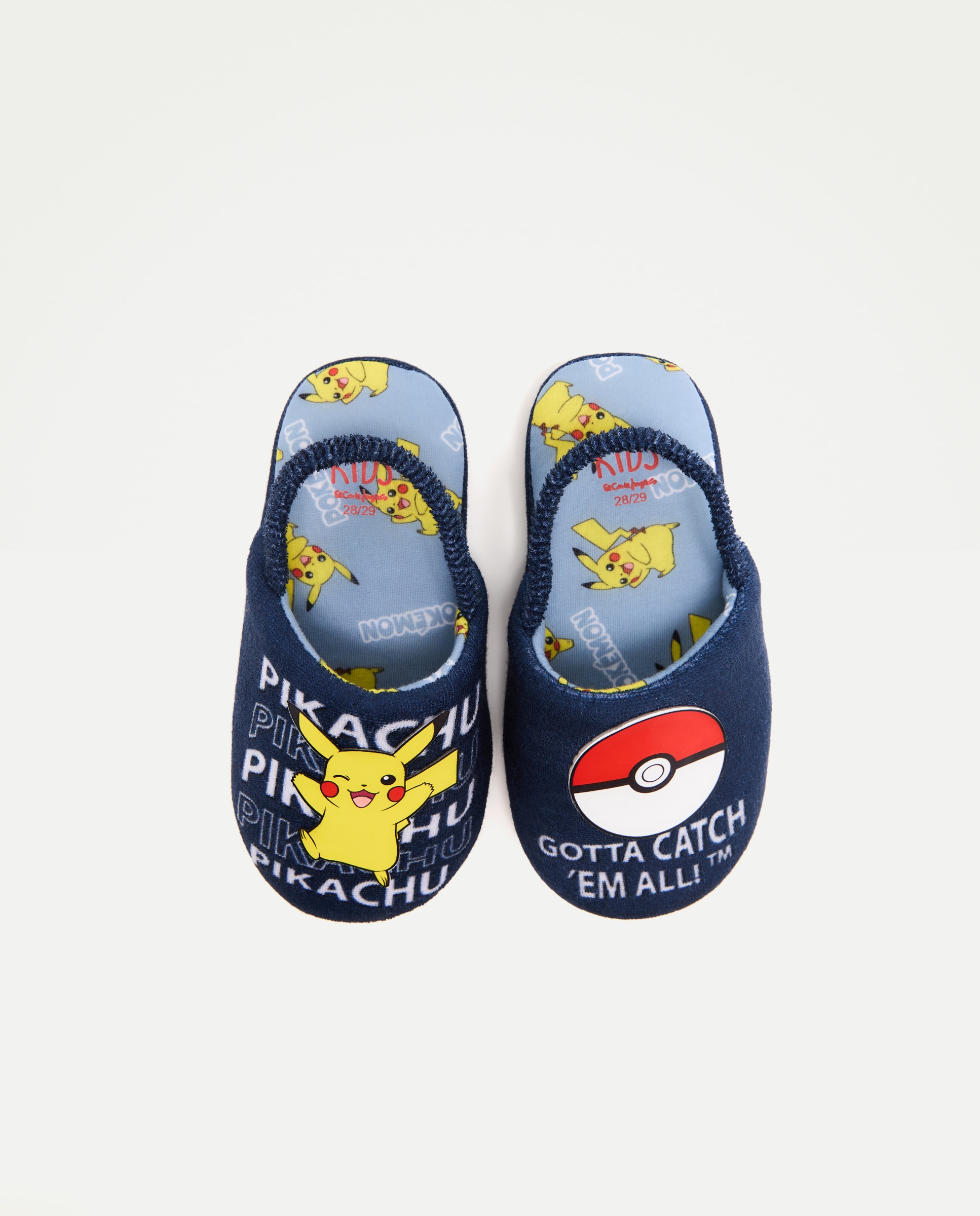 Pantufas infantis com estampado Pokemon Azul-marinho-4