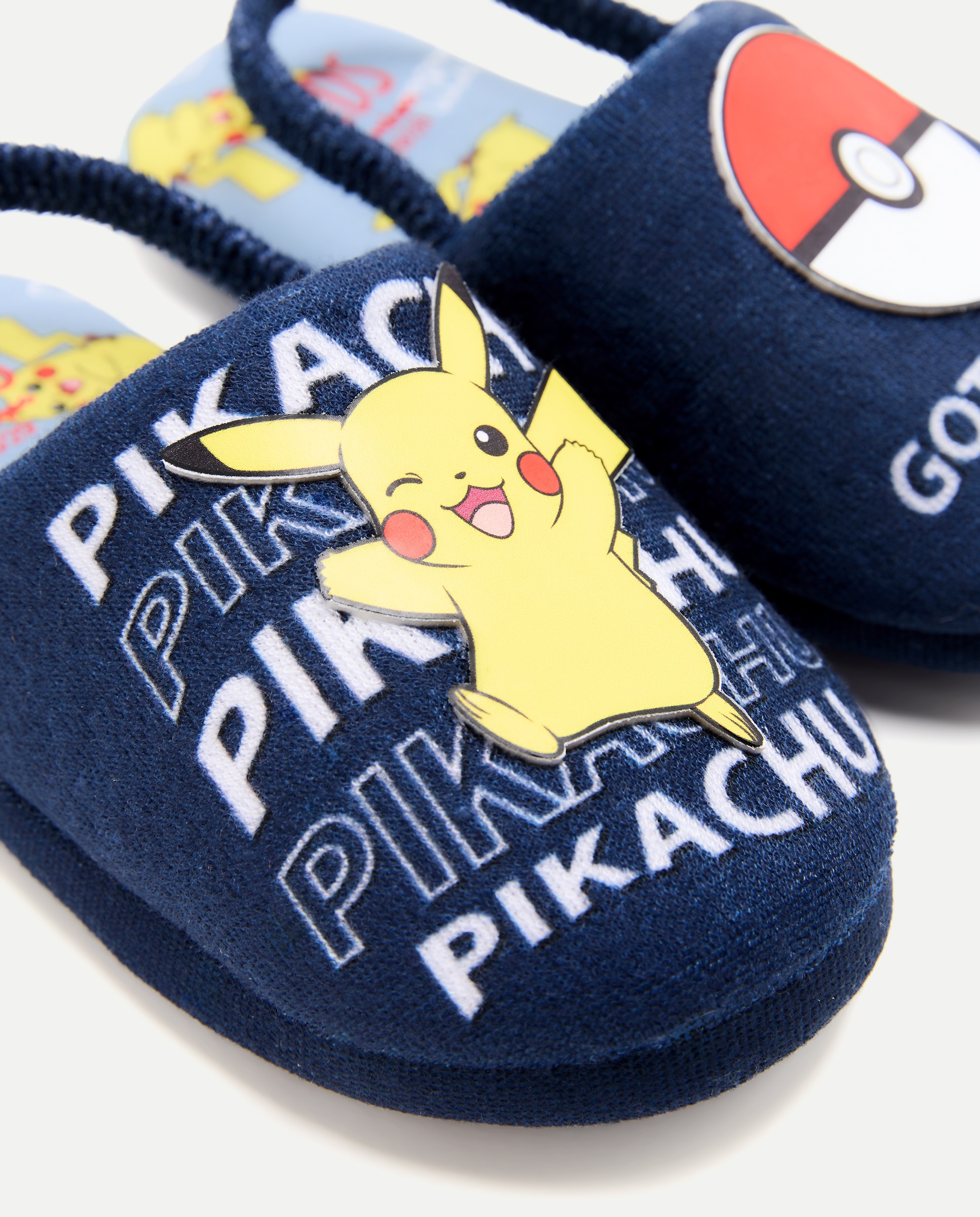 Pantufas infantis com estampado Pokemon Azul-marinho-5
