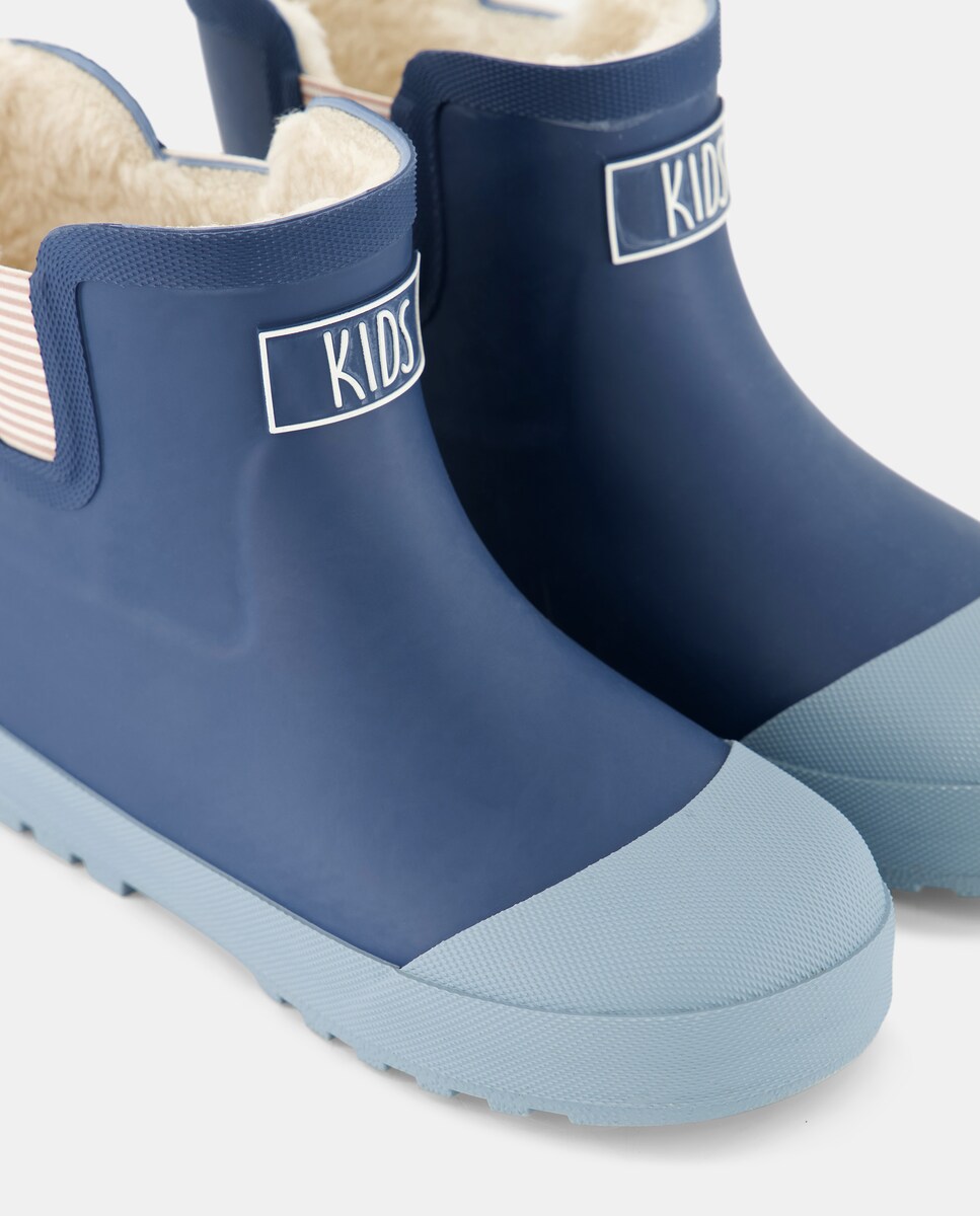 Botas de agua bajas de niña con forro 28 Azul marino