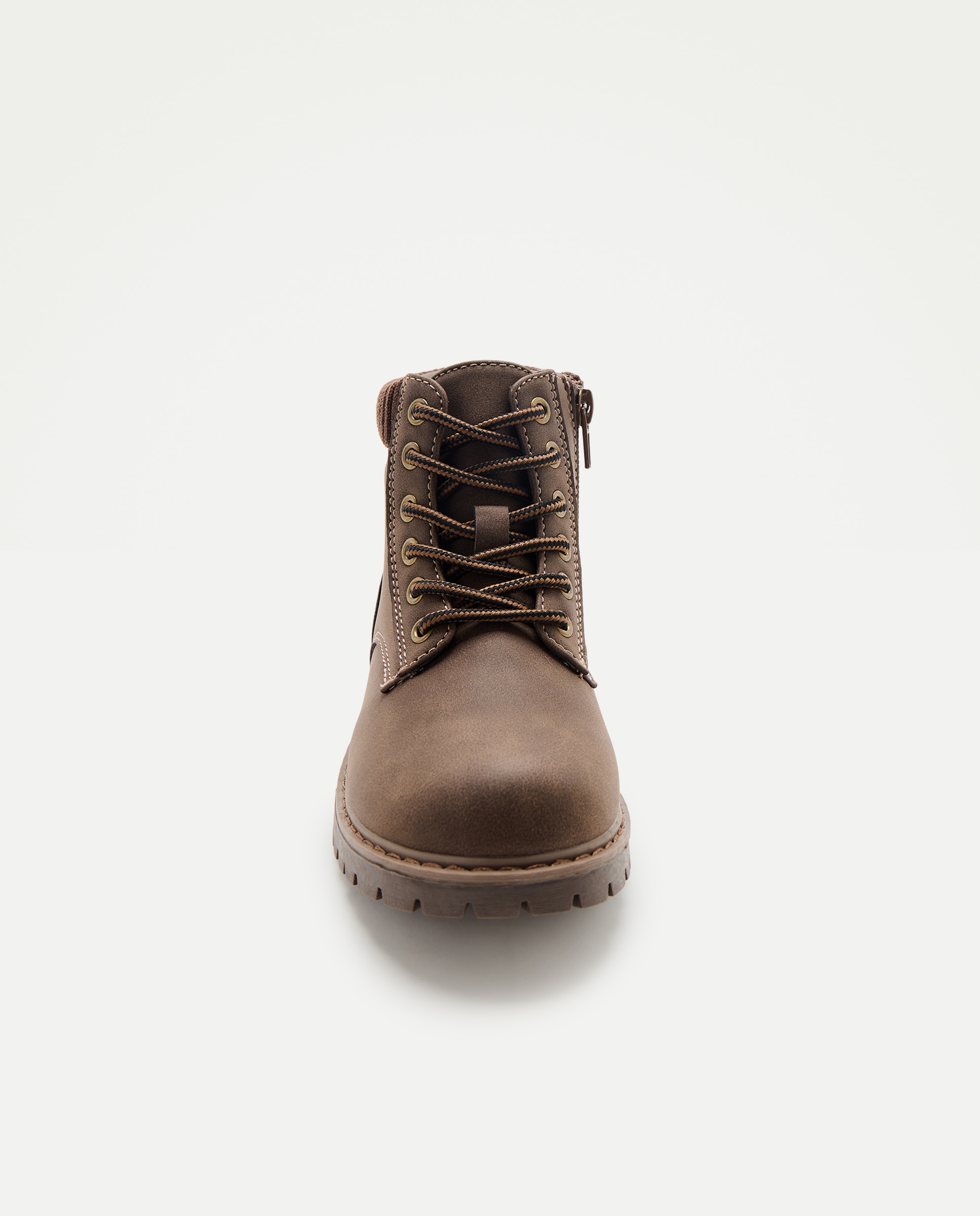 Botas Tipo Montanha com Fecho de Atacadores Castanho-4