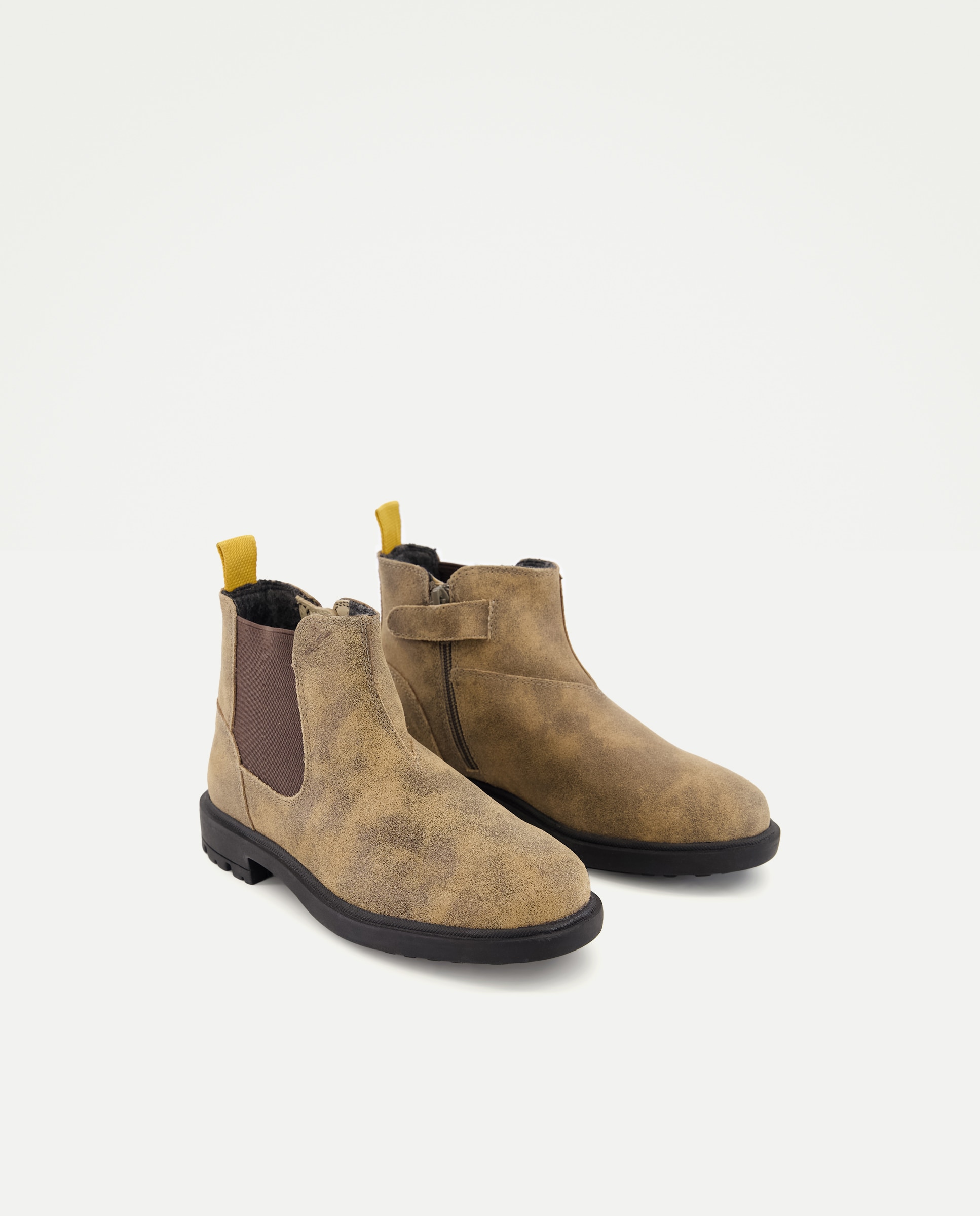 Botas Urbanas com Efeito Chelsea Castanho-2