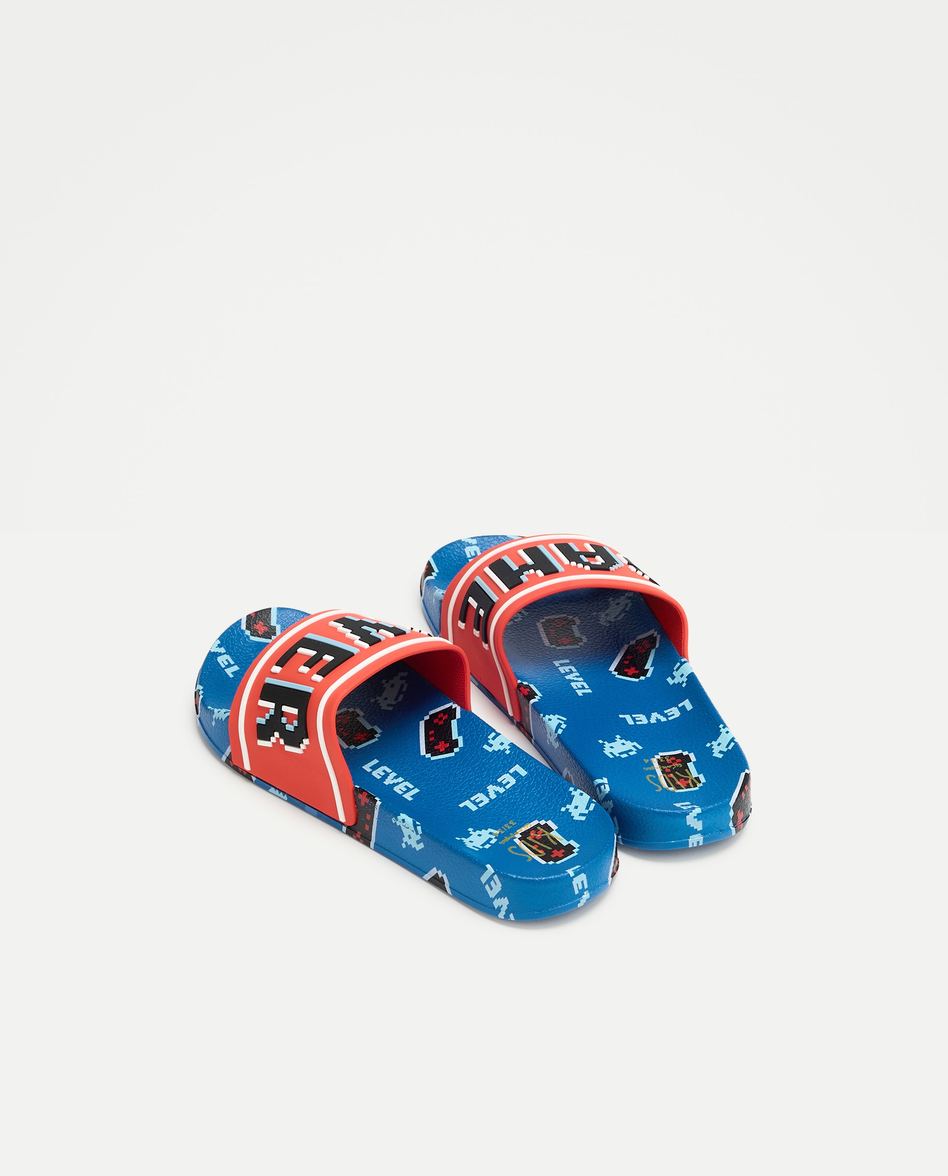 Sandálias com Estampado Game 400 Azul-3