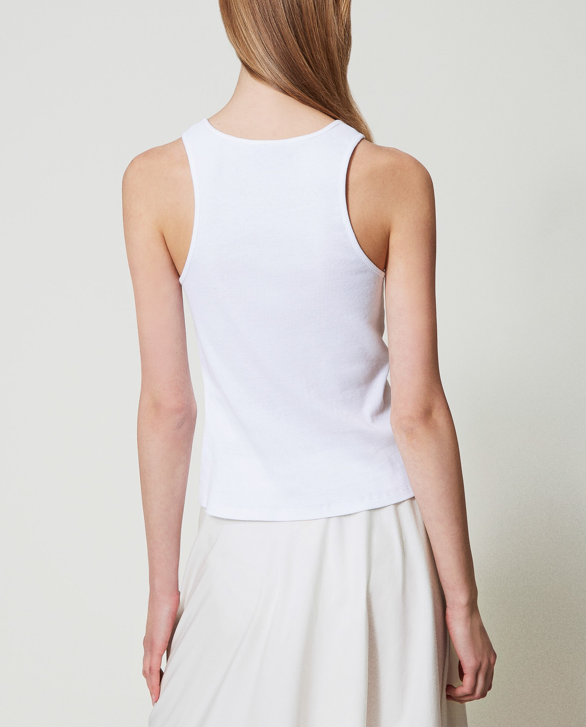 Top Canelado com Corrente Branco-2