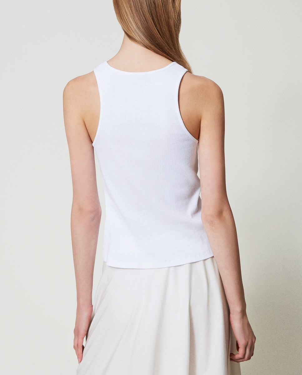 Top Canelado com Corrente Branco-2