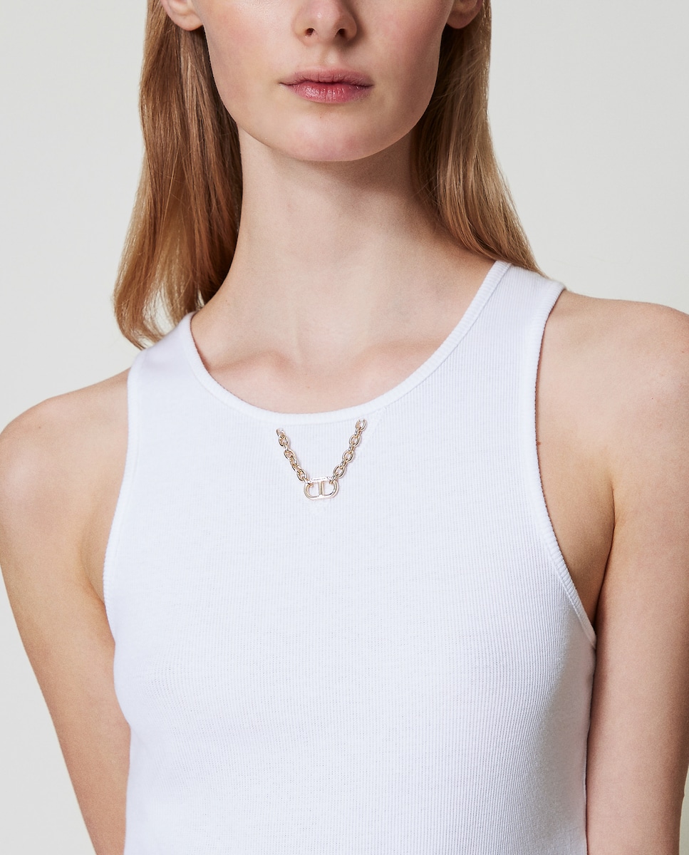 Top Canelado com Corrente Branco-3