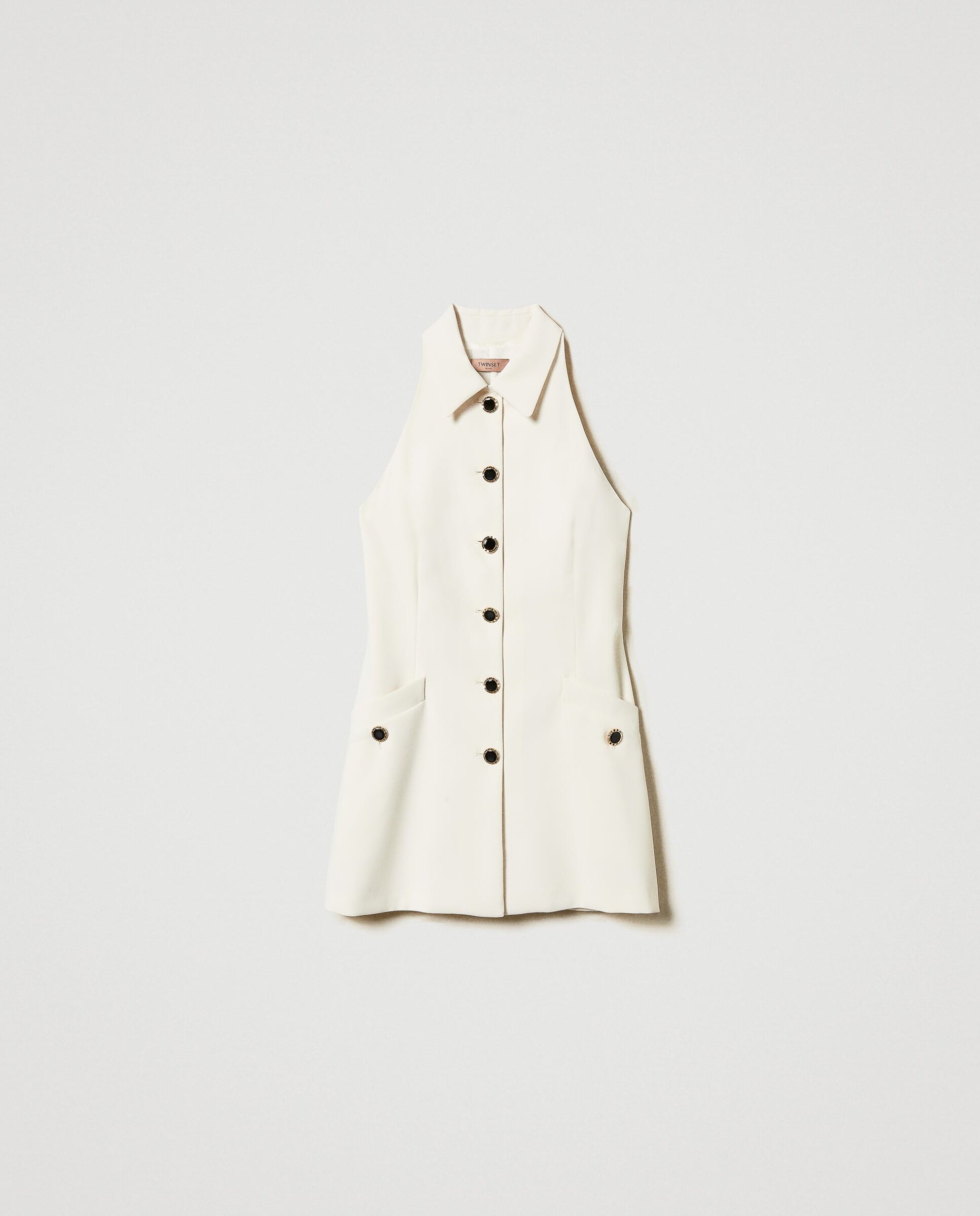 Túnica de mujer de crepé fluido - Twinset - Blanco Blanco-5