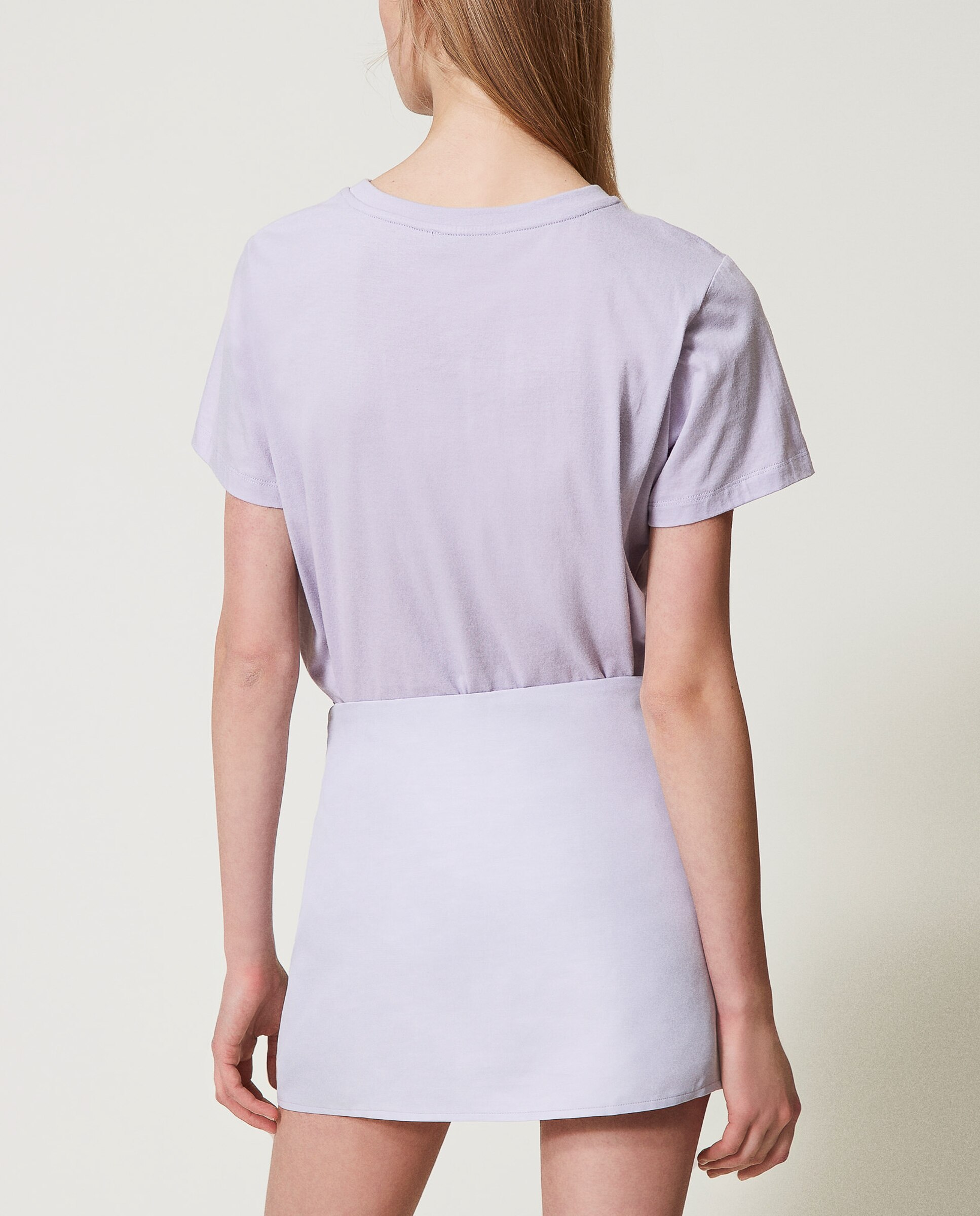 Minifalda de lino mixto - Twinset - Morado Morado-3
