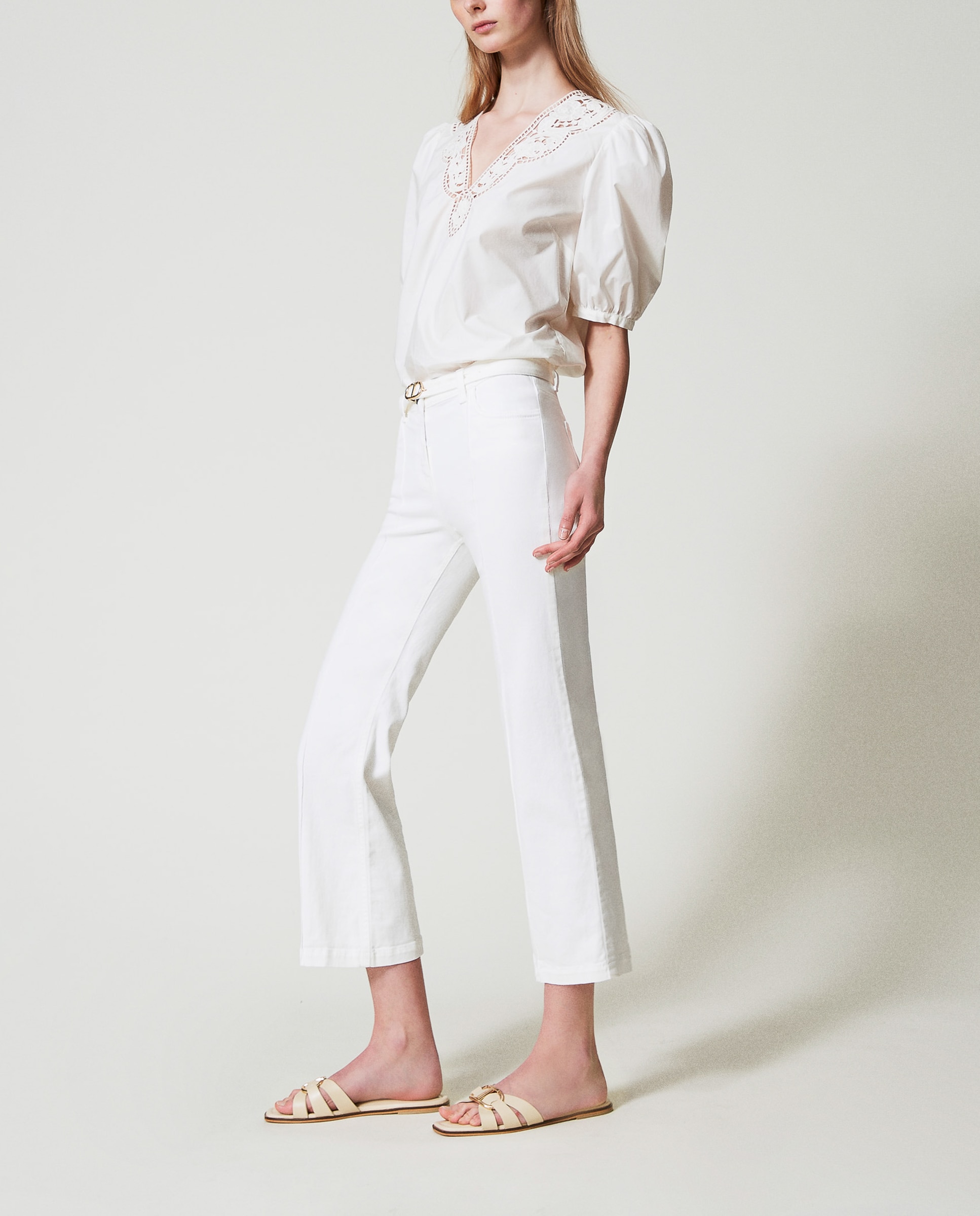 Twinset - Pantalones cropped de mujer de bull.