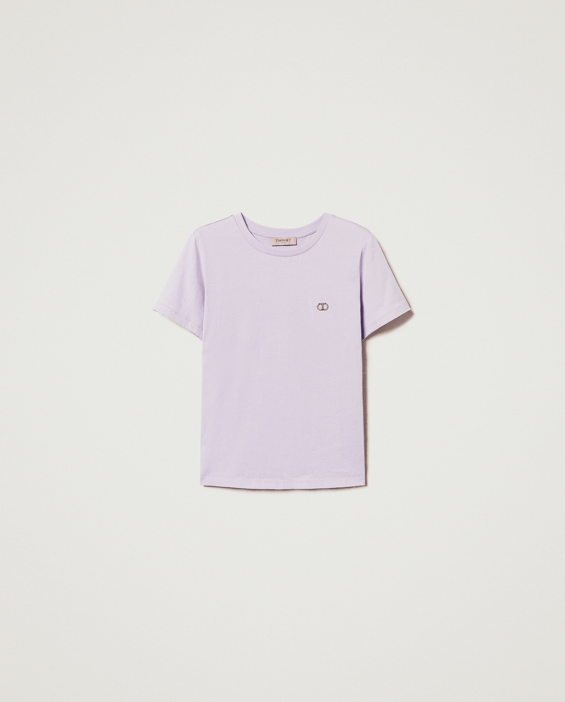 T-shirt com Logótipo de Strass Roxo-5