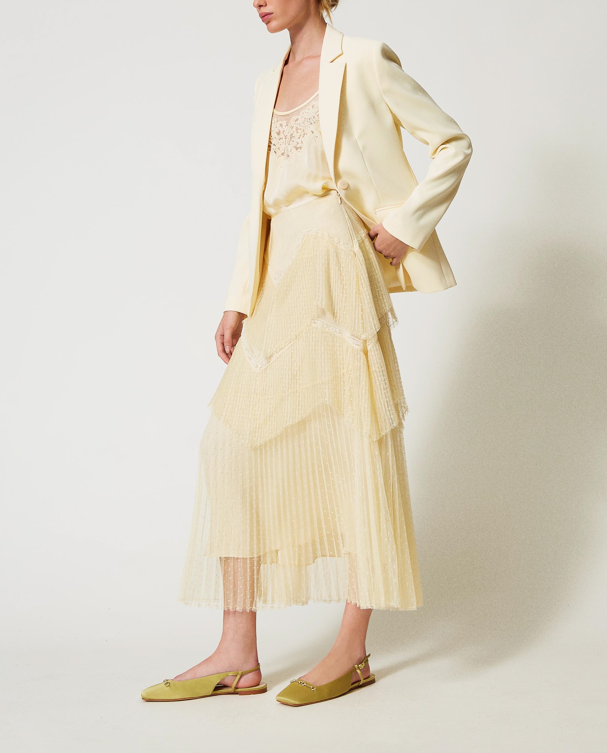 Imagem 0 de Saia Comprida de Tule Plissado