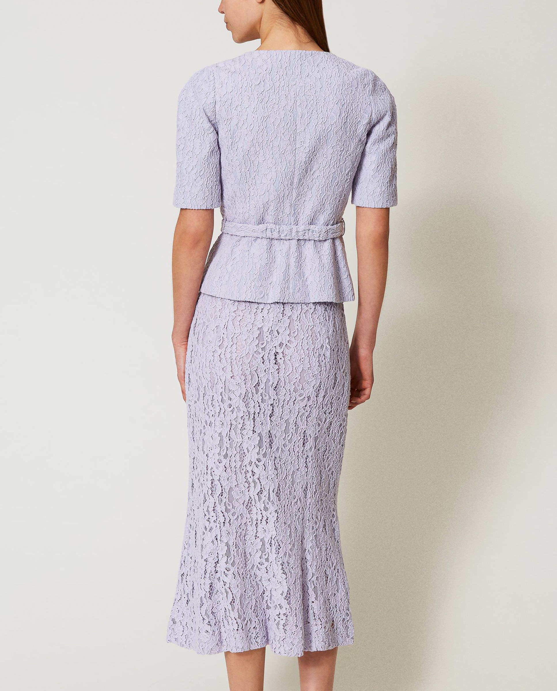 Saia Midi de Renda Floral Roxo-3