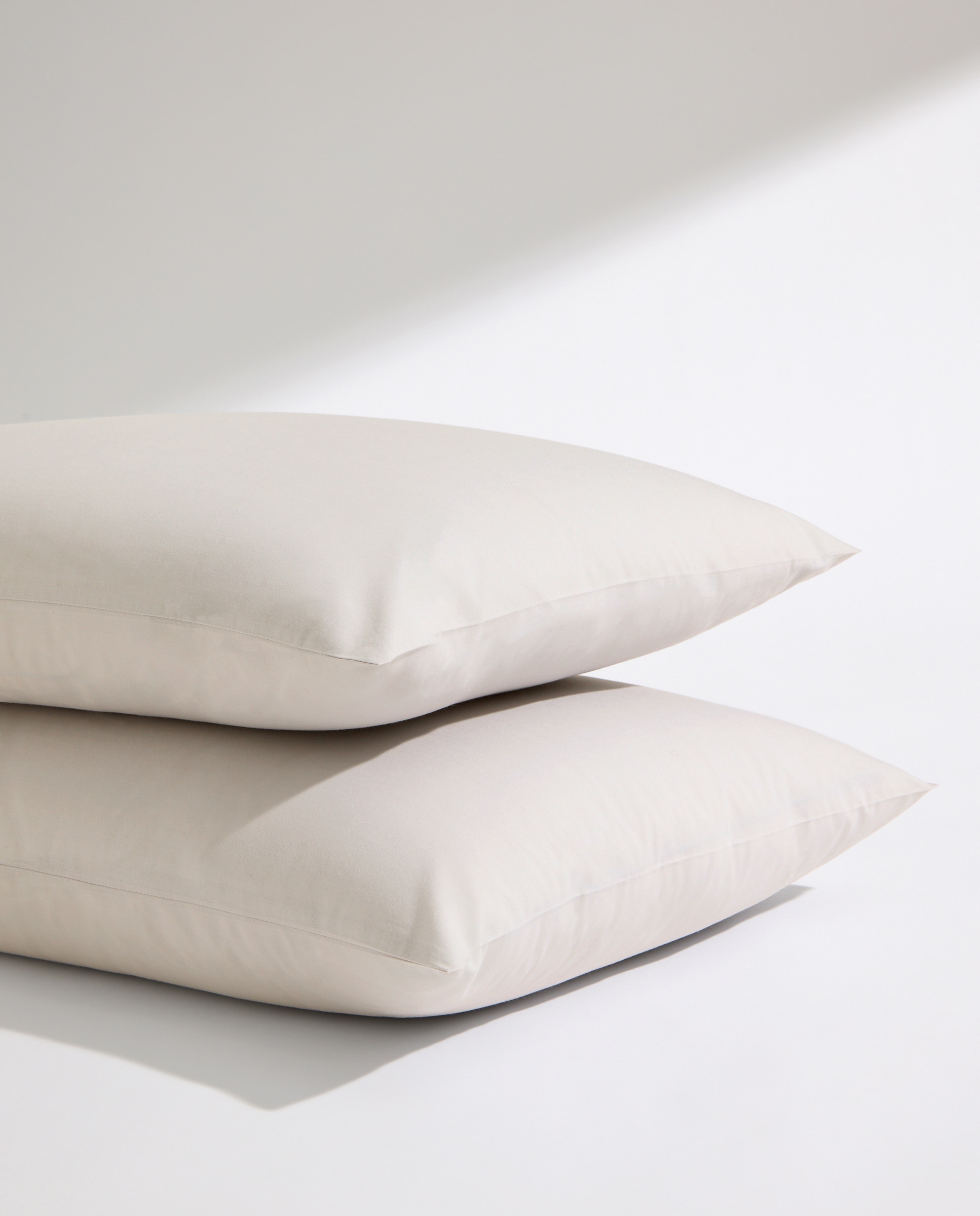 Juego de 2 fundas de almohada algodón beige Beige-3