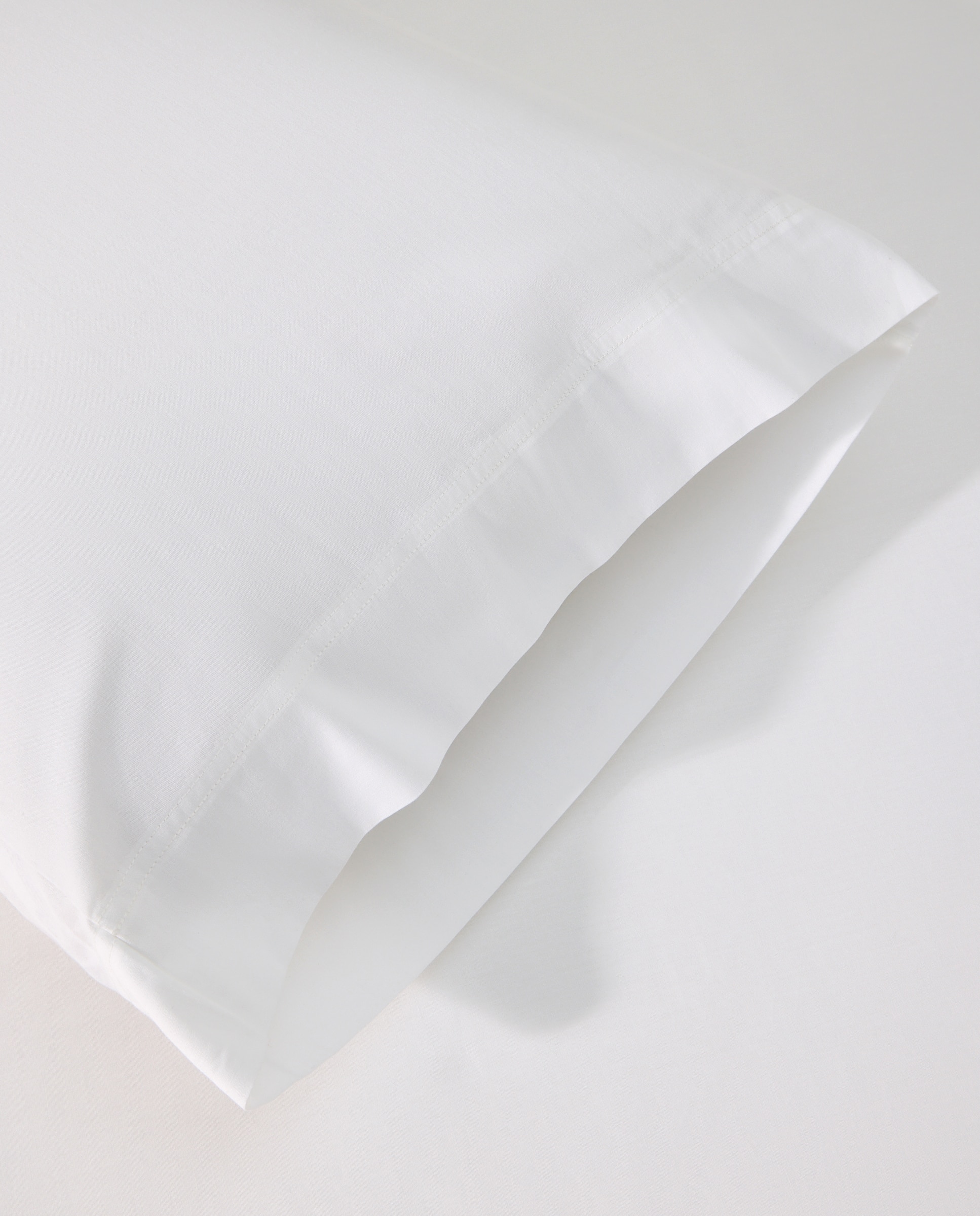 Funda de almohada lisa algodón blanco Blanco-2