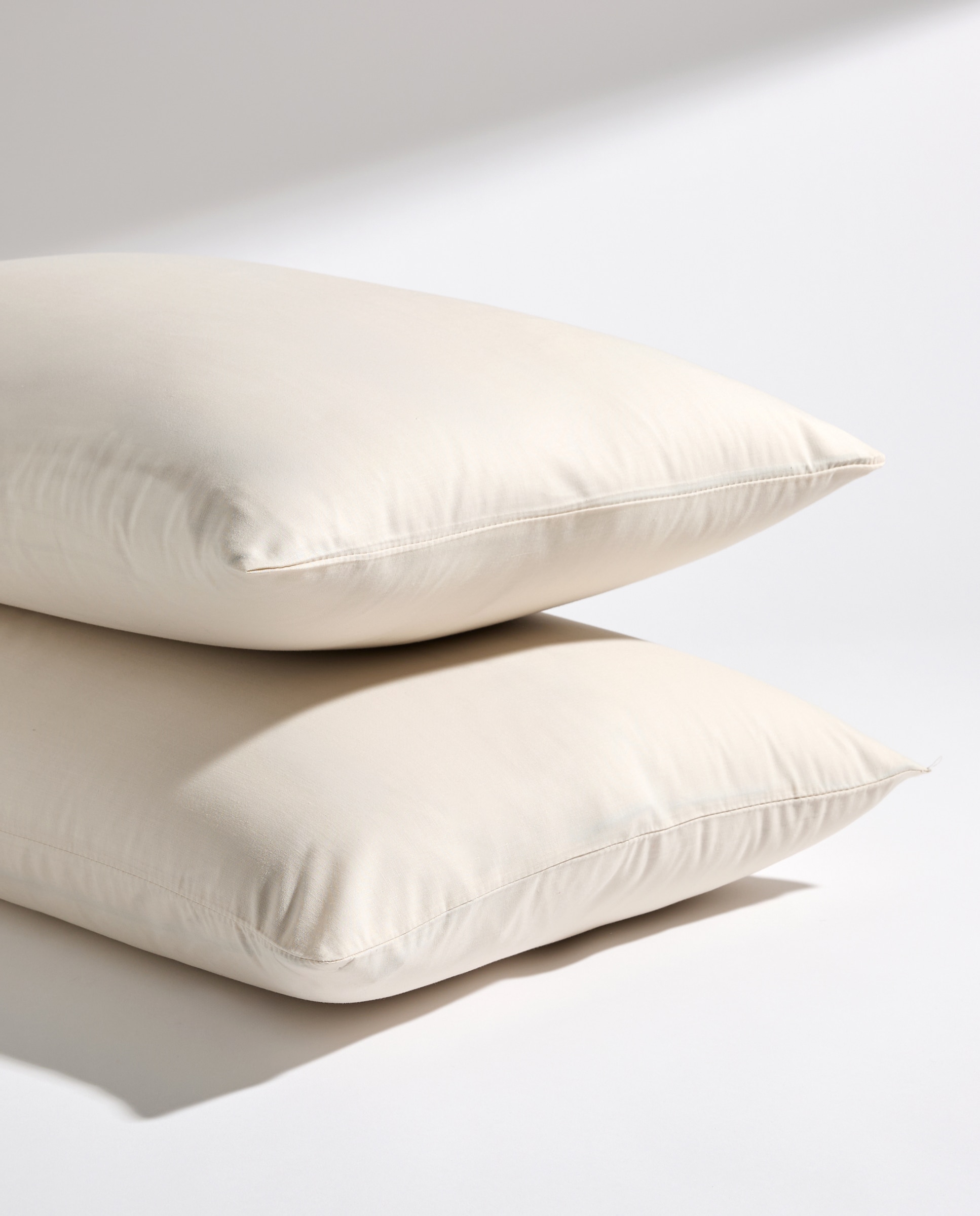 Funda de almohada lisa polycotton beige Beige-2