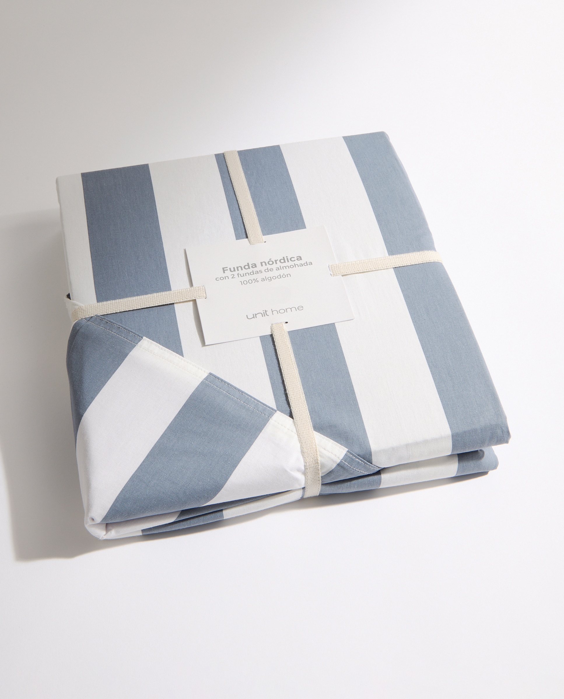 Juego de funda nórdica rayas azul Azul-9