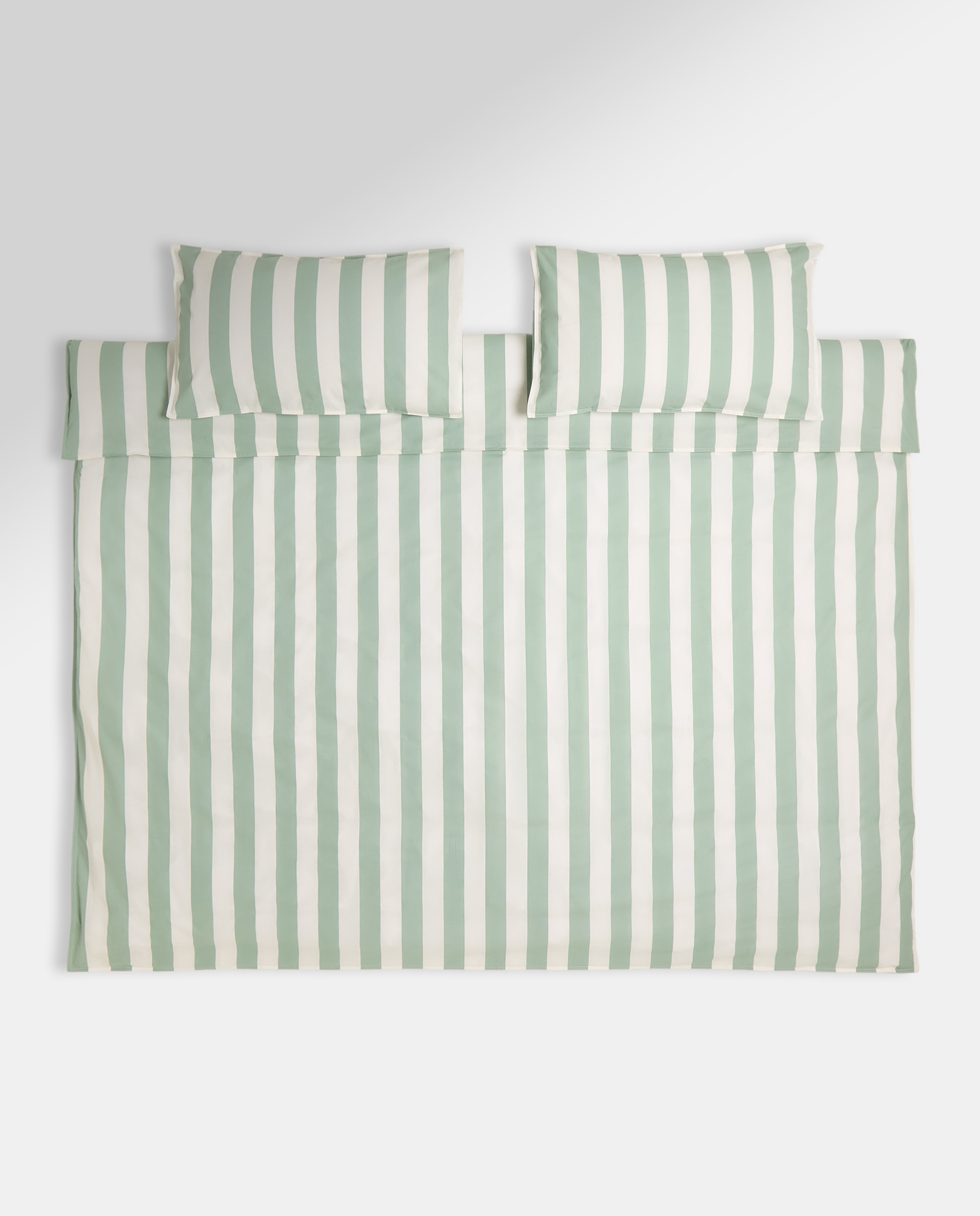 Juego de funda nórdica rayas verde Verde-2