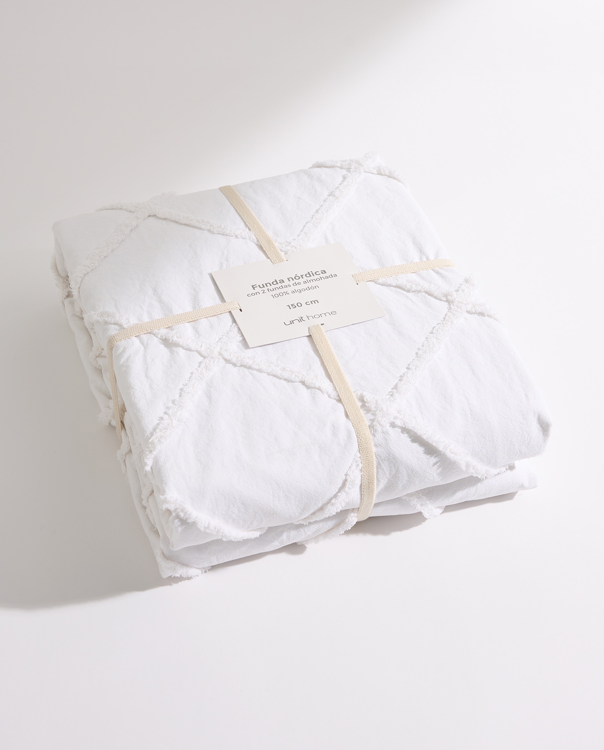 Juego de funda nórdica tufting blanco Blanco-8