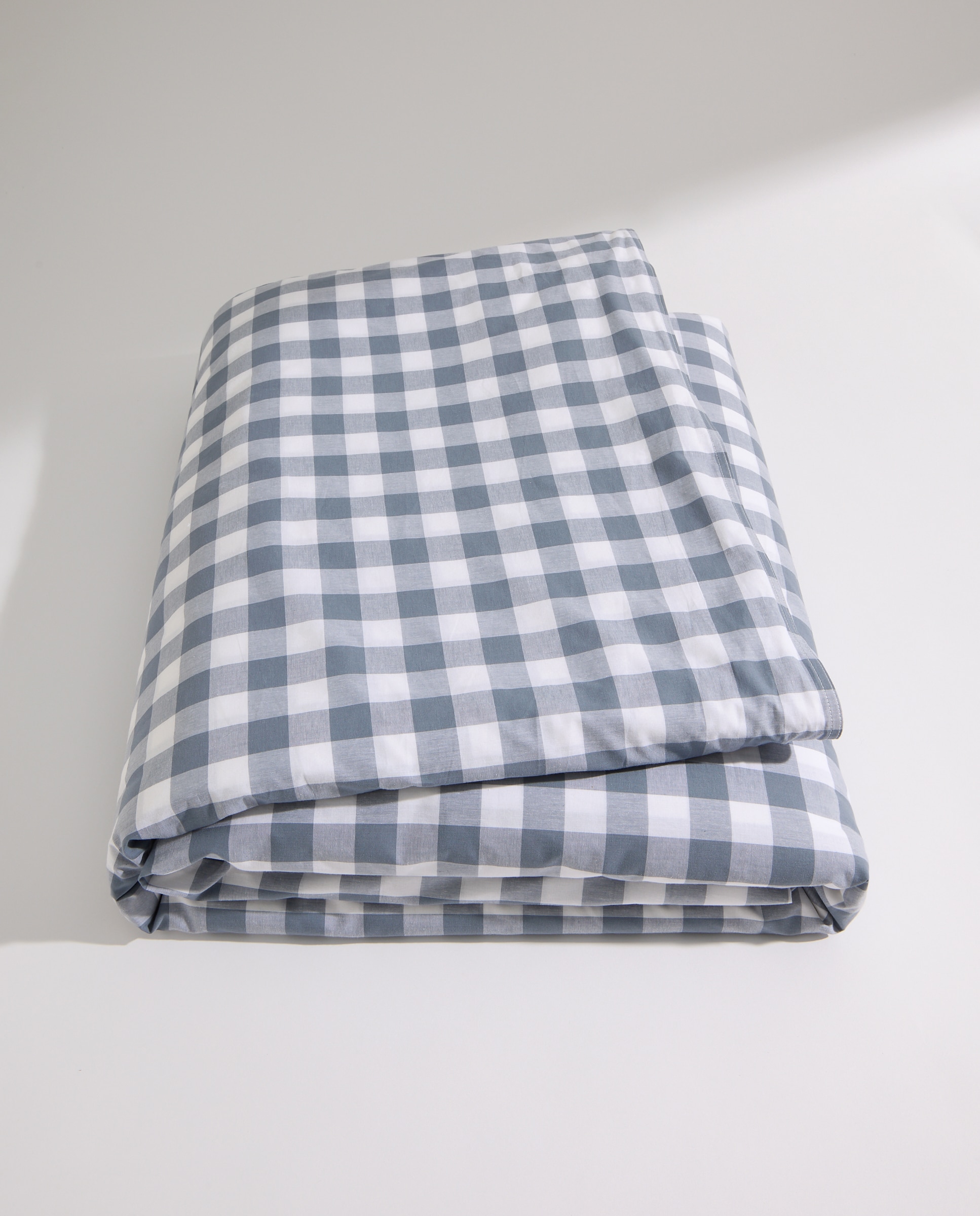 Juego de funda nórdica cuadro vichy azul Azul-6