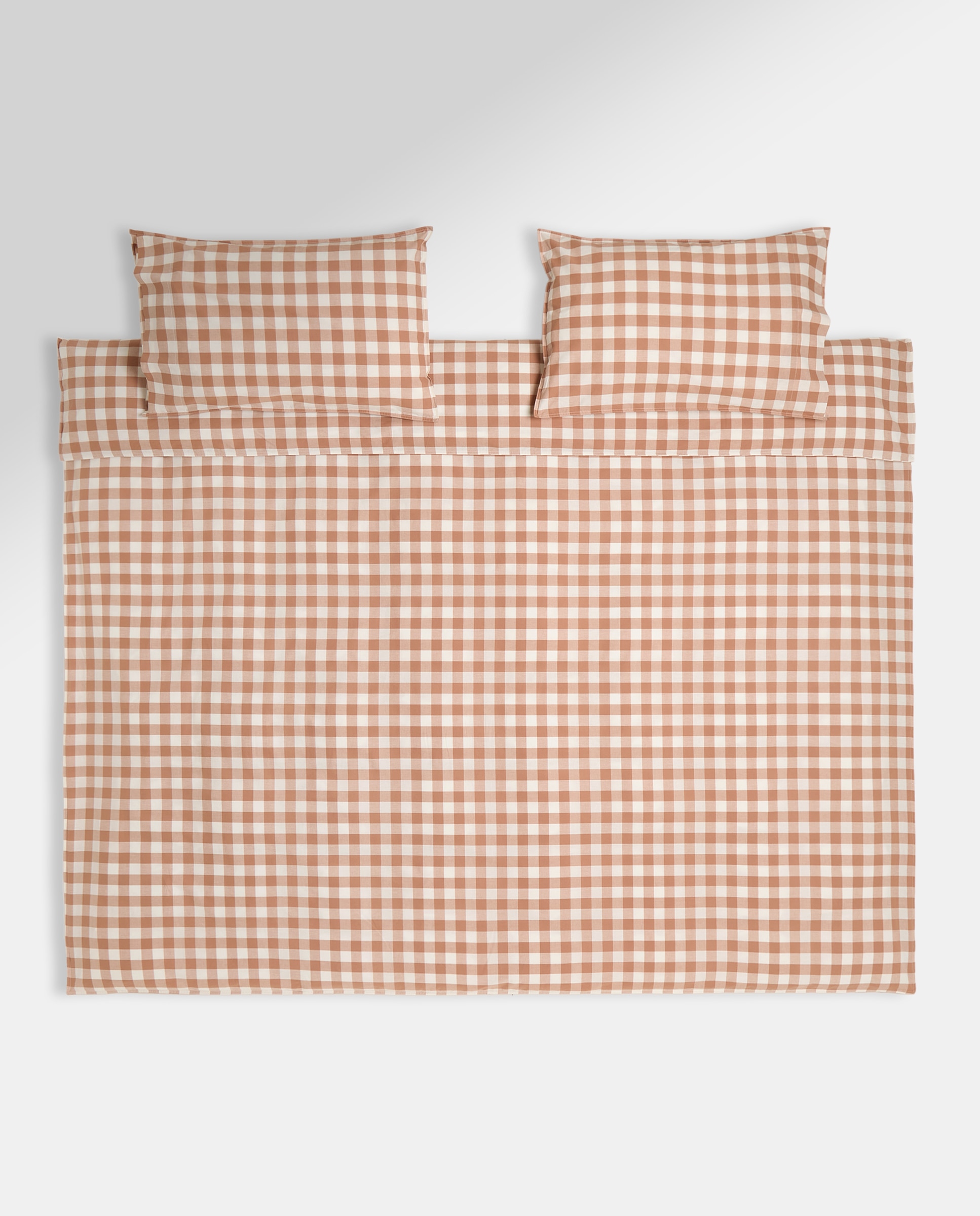 Juego de funda nórdica algodón Vichy Terracota-2
