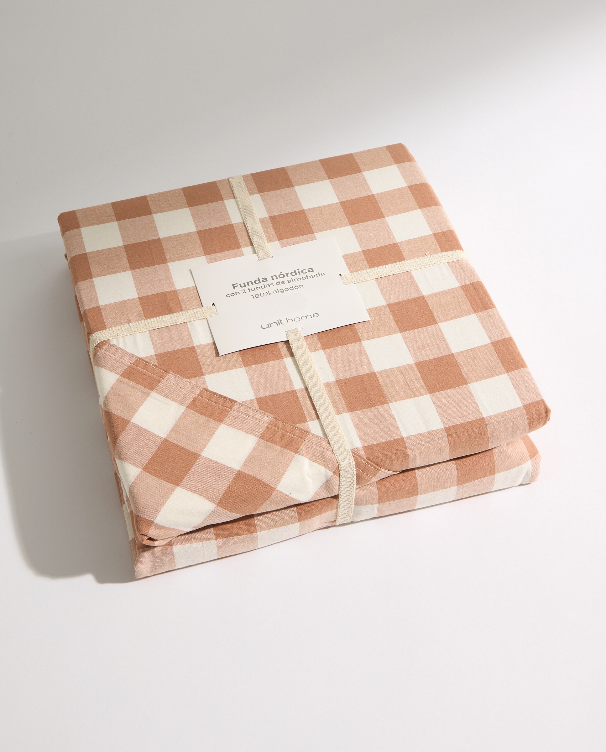 Juego de funda nórdica algodón Vichy Terracota-9