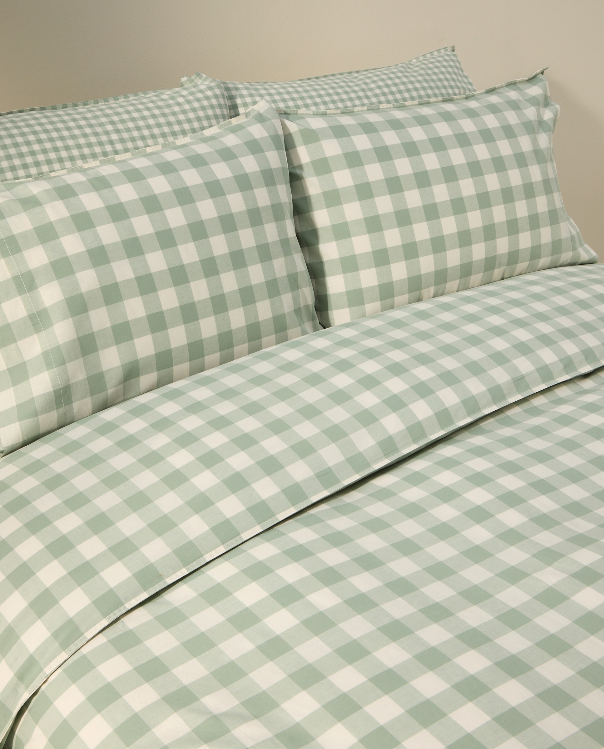 Juego de funda nórdica cuadro vichy verde Verde-3