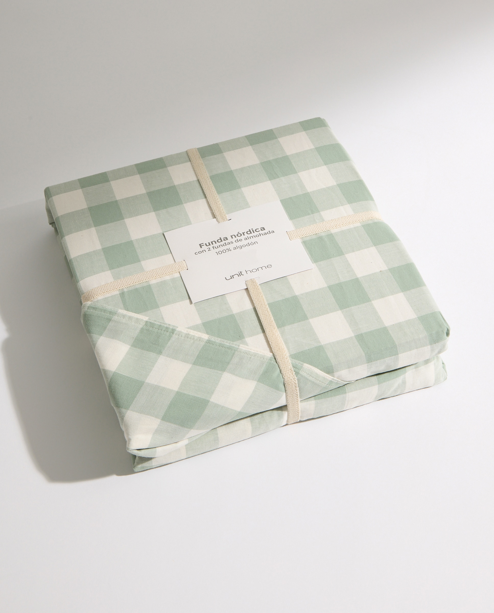 Juego de funda nórdica cuadro vichy verde Verde-9
