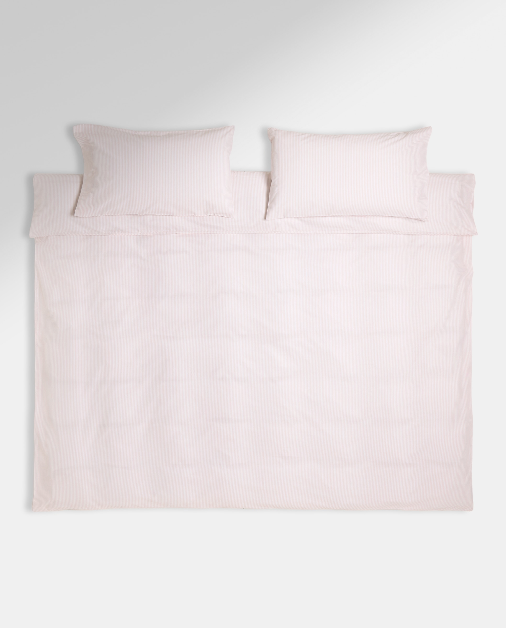 Juego de funda nórdica polycotton rayas rosa Rosa-2