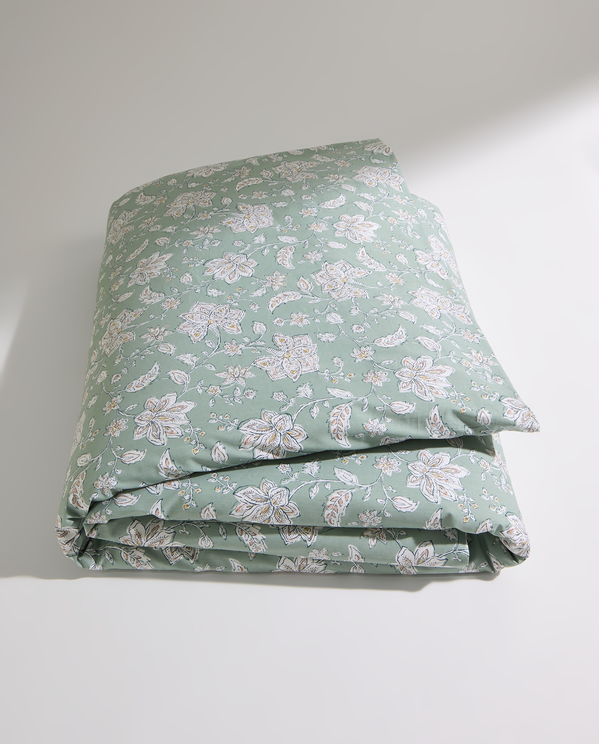 Juego de funda nórdica flor grande verde Verde-7