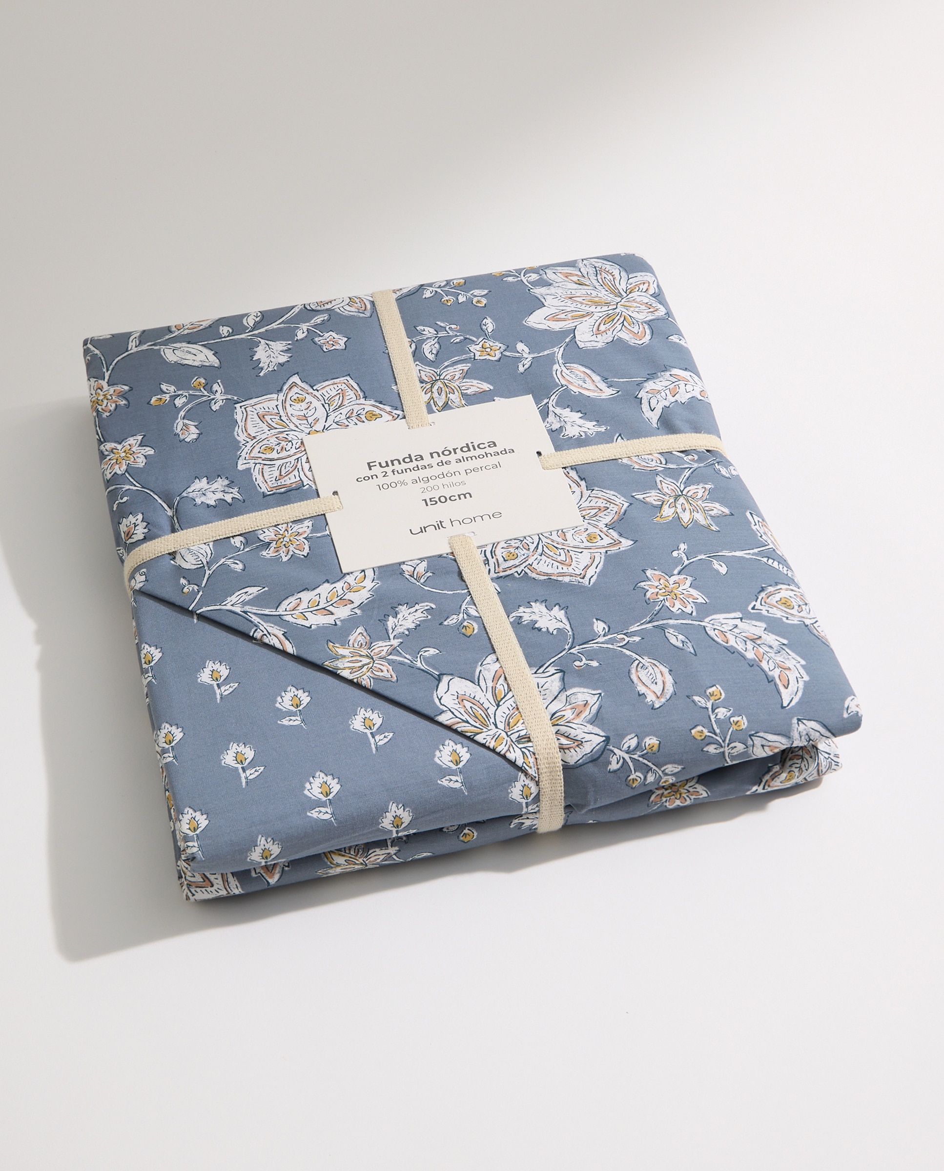 Juego de funda nórdica flor grande azul Azul-10