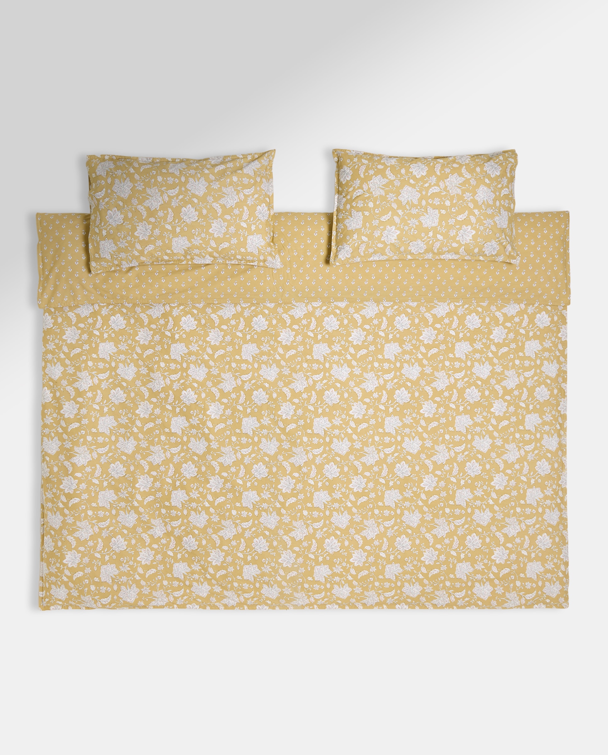 Juego de funda nórdica flor grande amarillo Amarillo-2