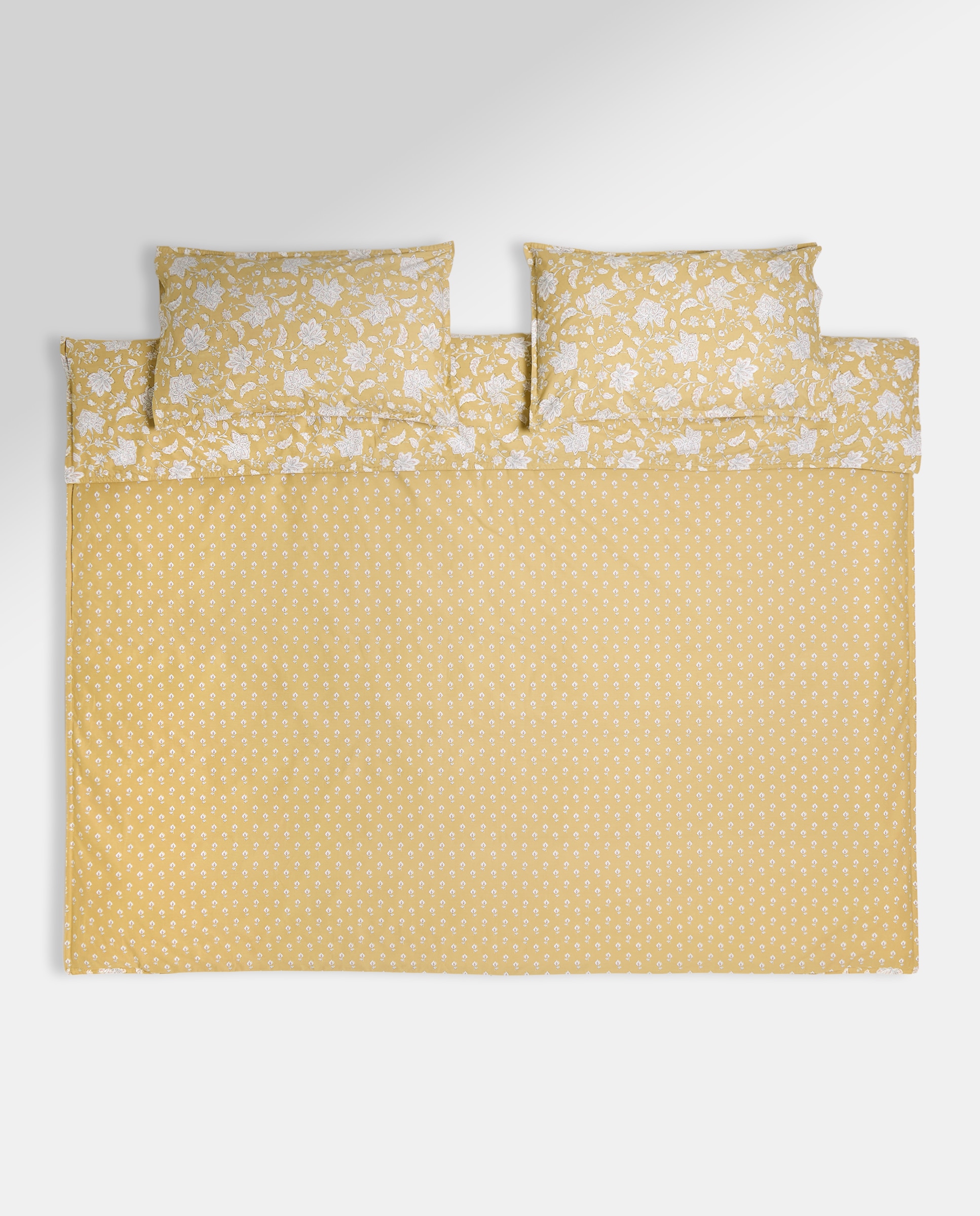 Juego de funda nórdica flor grande amarillo Amarillo-3