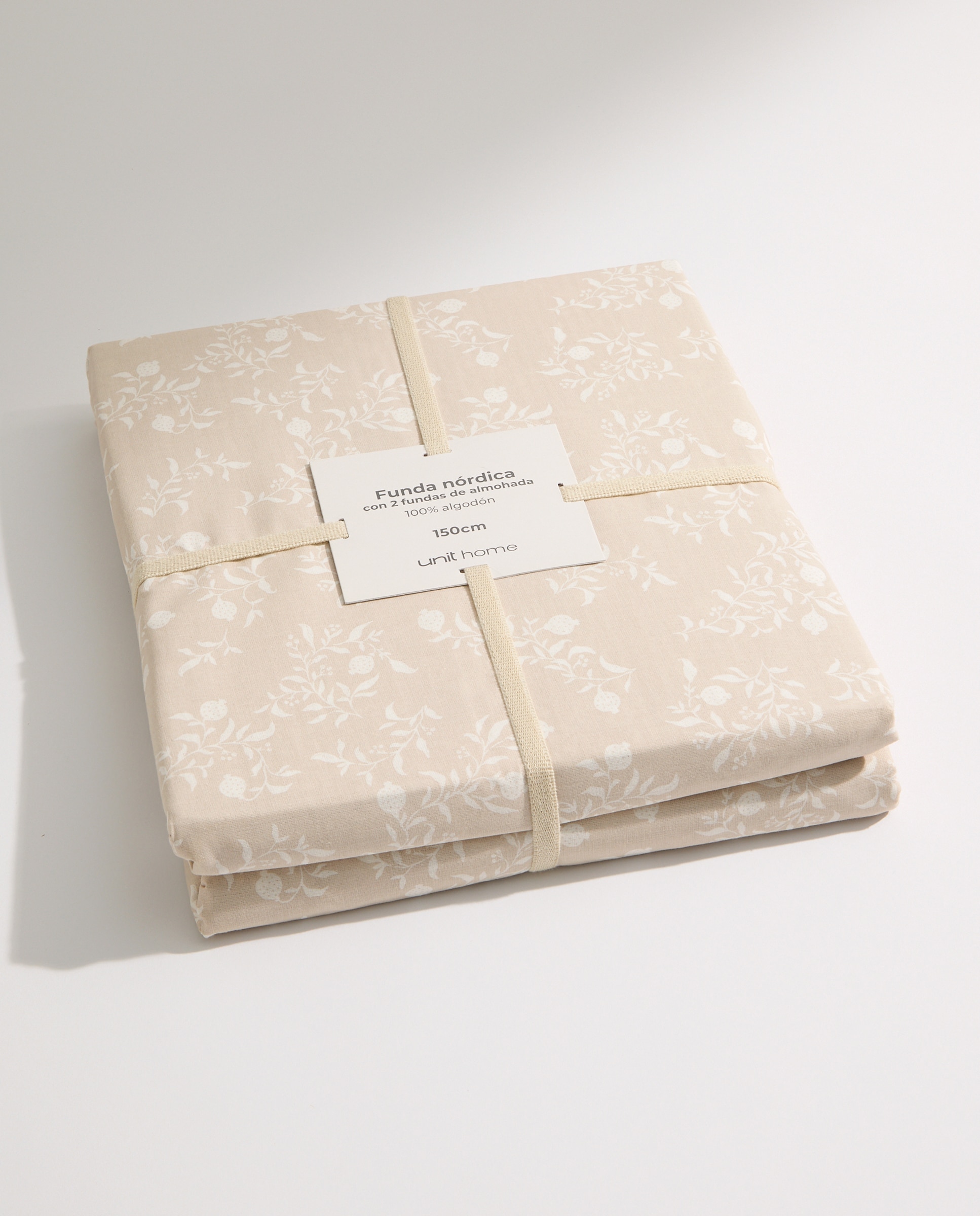 Juego de funda nórdica flores beige Beige-9