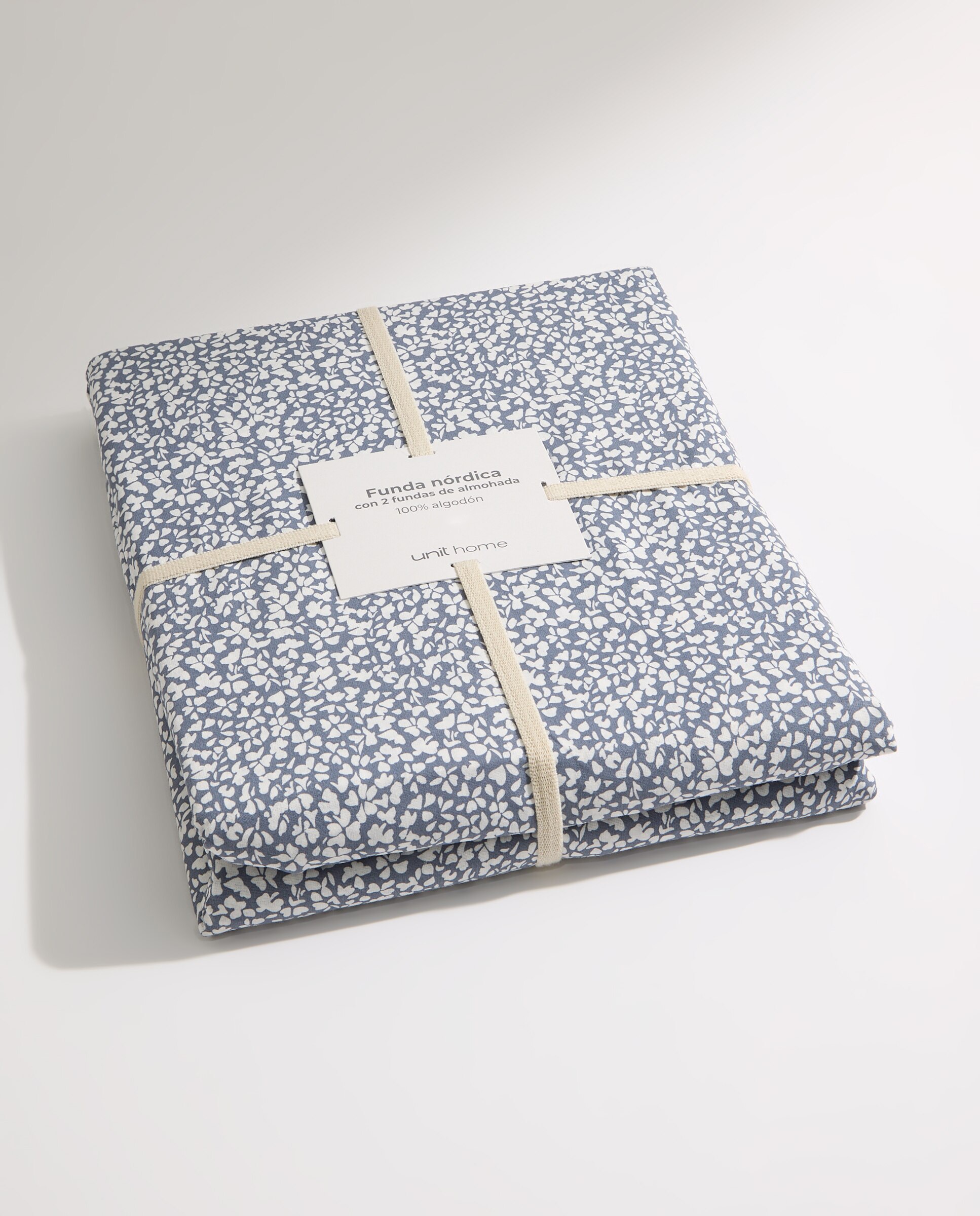 Juego de funda nórdica flor bicolor azul Azul-9