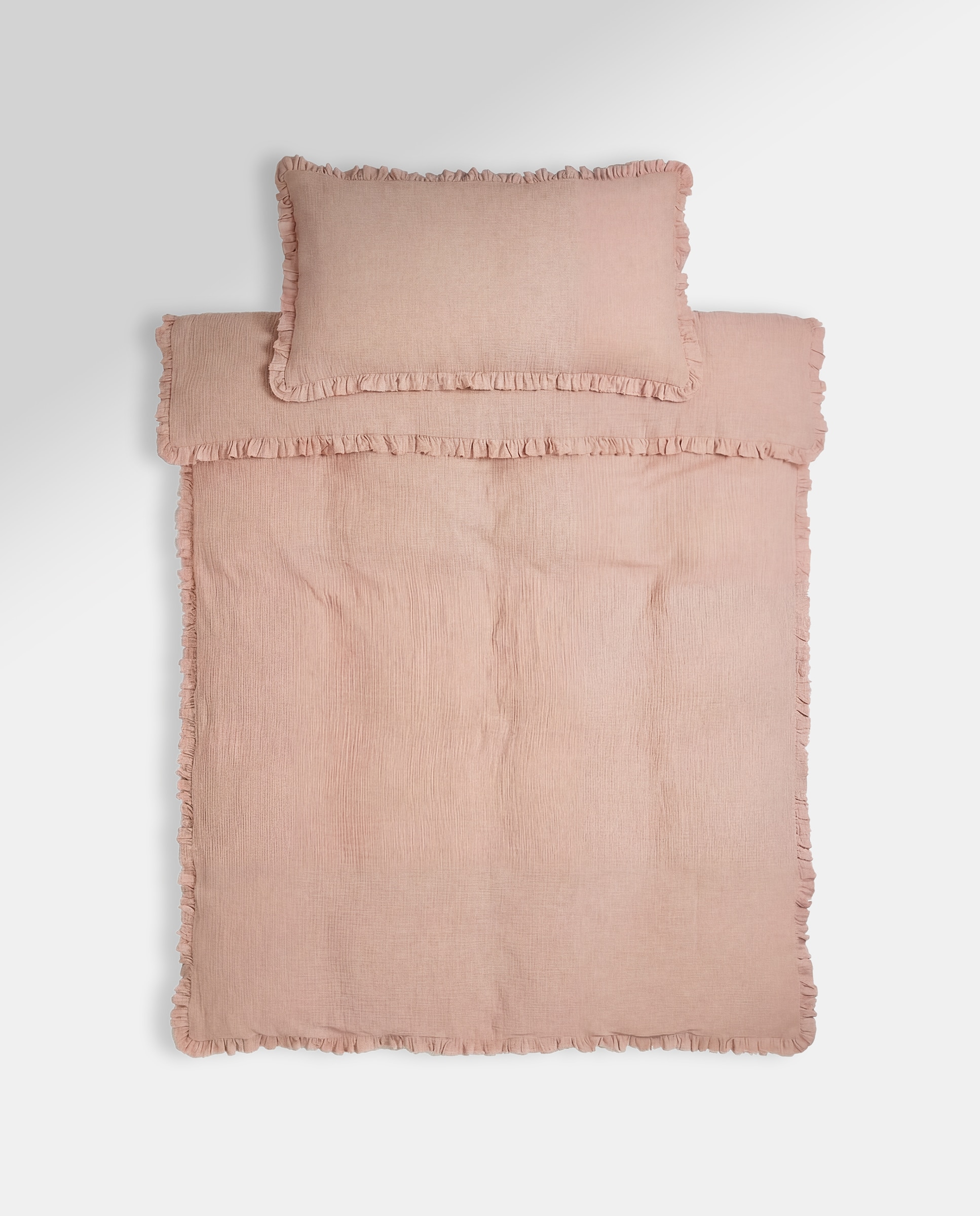 Juego de funda nórdica infantil gasa rosa Rosa-2