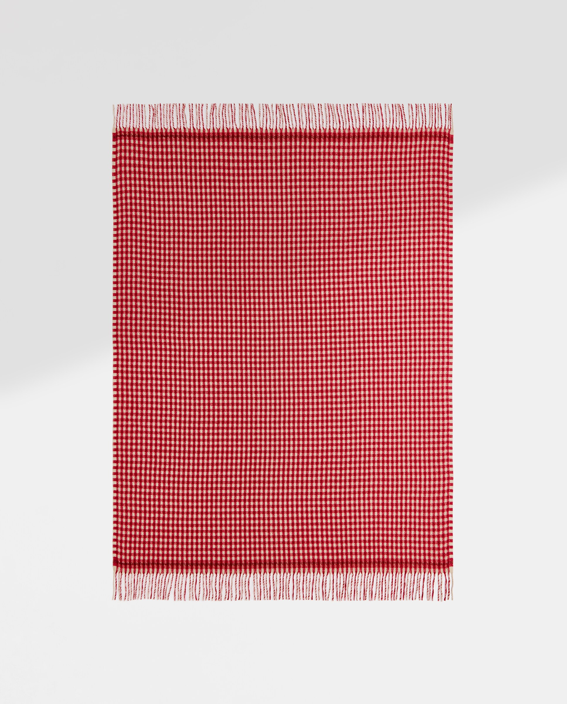 Manta decorativa cuadros vichy roja Rojo-2