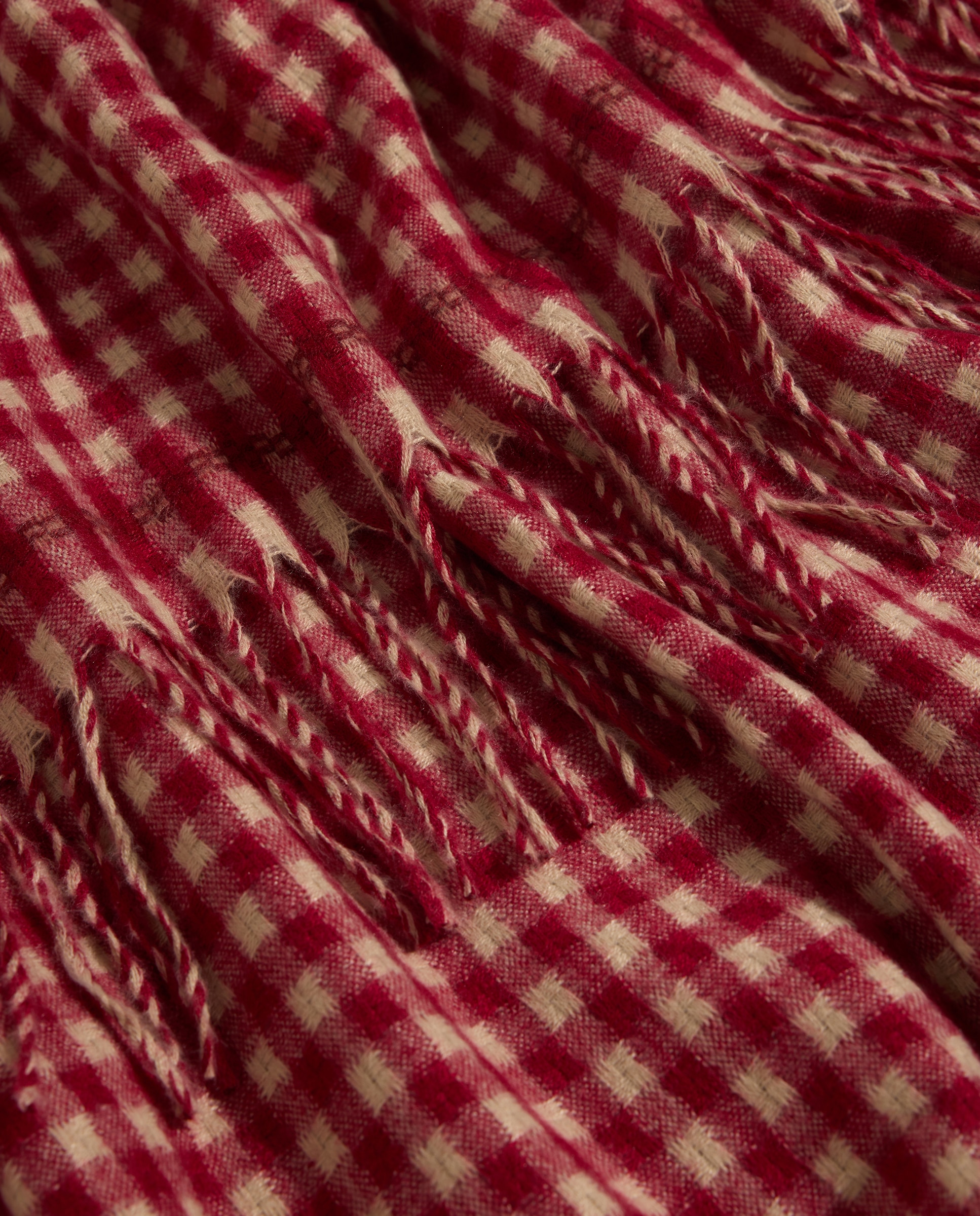 Manta decorativa cuadros vichy roja Rojo-3