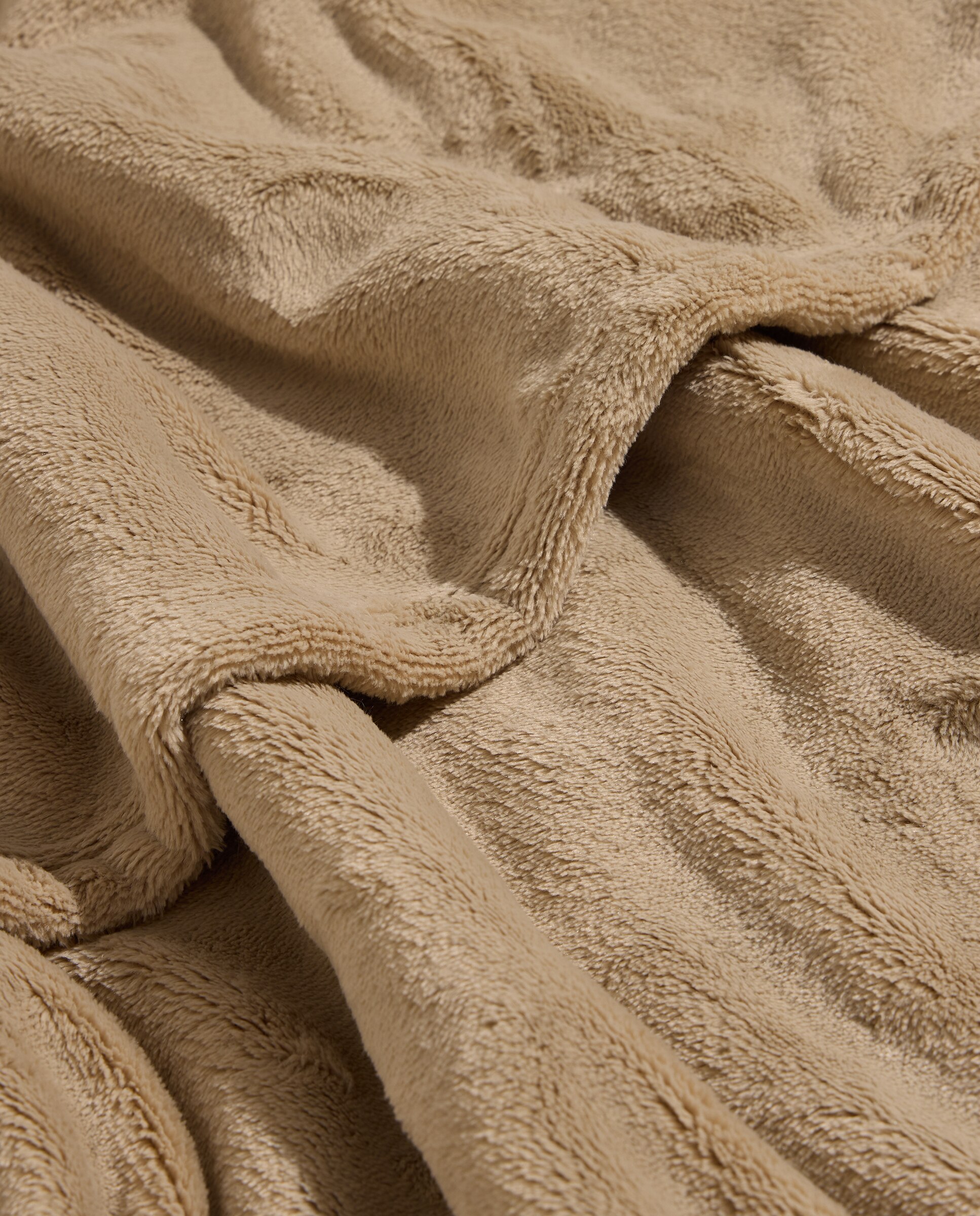 Manta decorativa lisa beige Beige-3