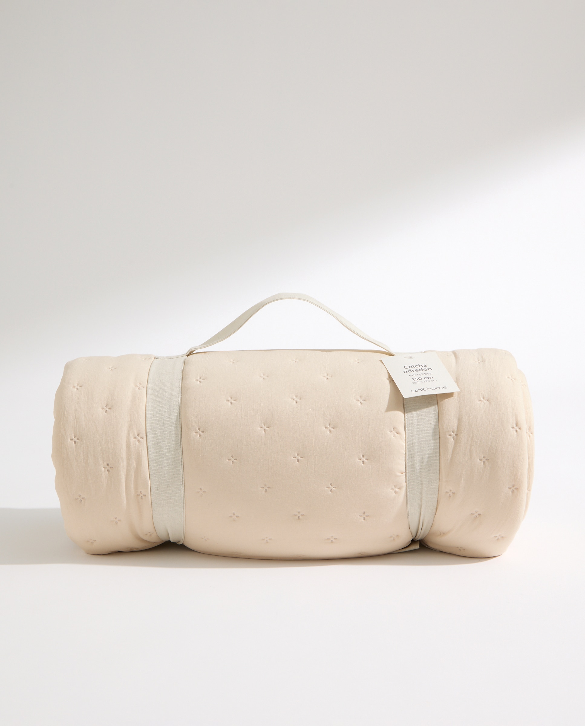 Edredón liso beige Beige-5