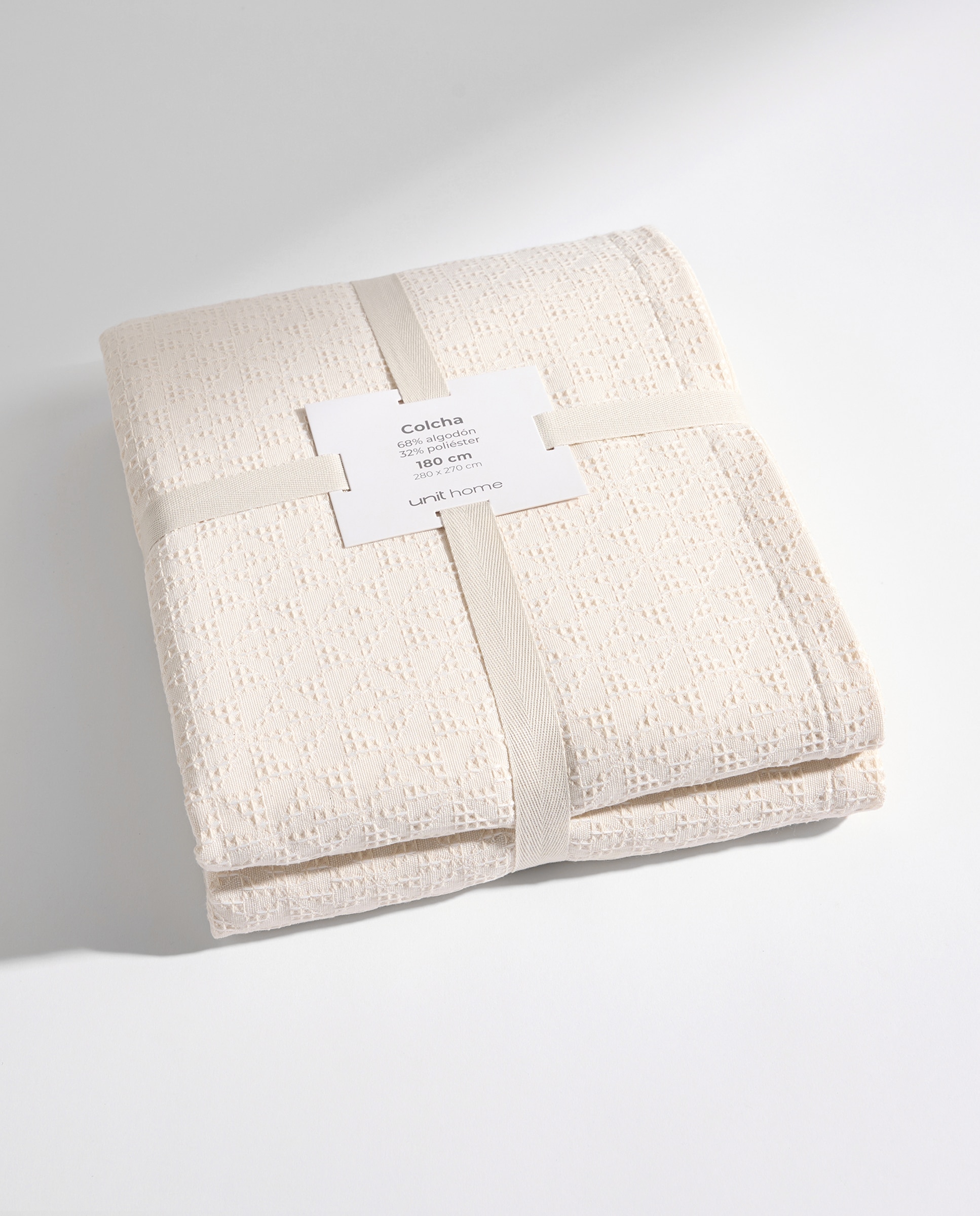 Colcha lisa beige Beige-5