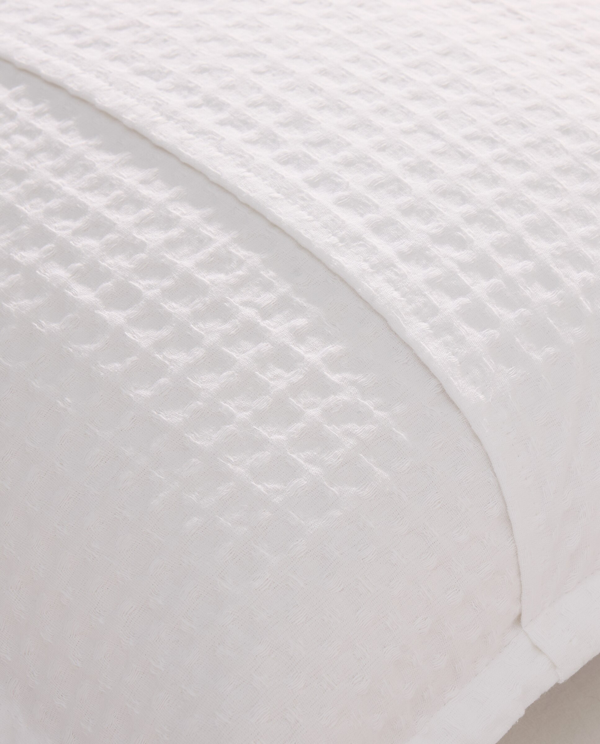 Funda de cuadrante algodón whaffle blanco Blanco-4