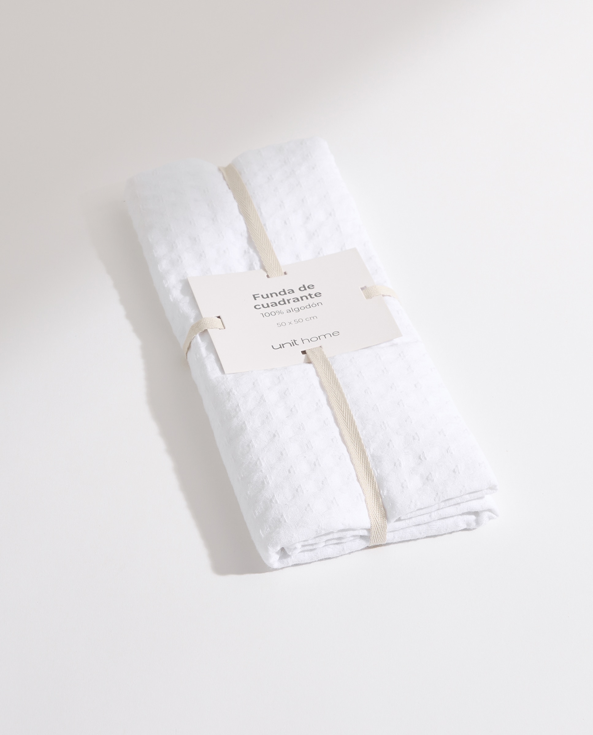 Funda de cuadrante algodón whaffle blanco Blanco-5