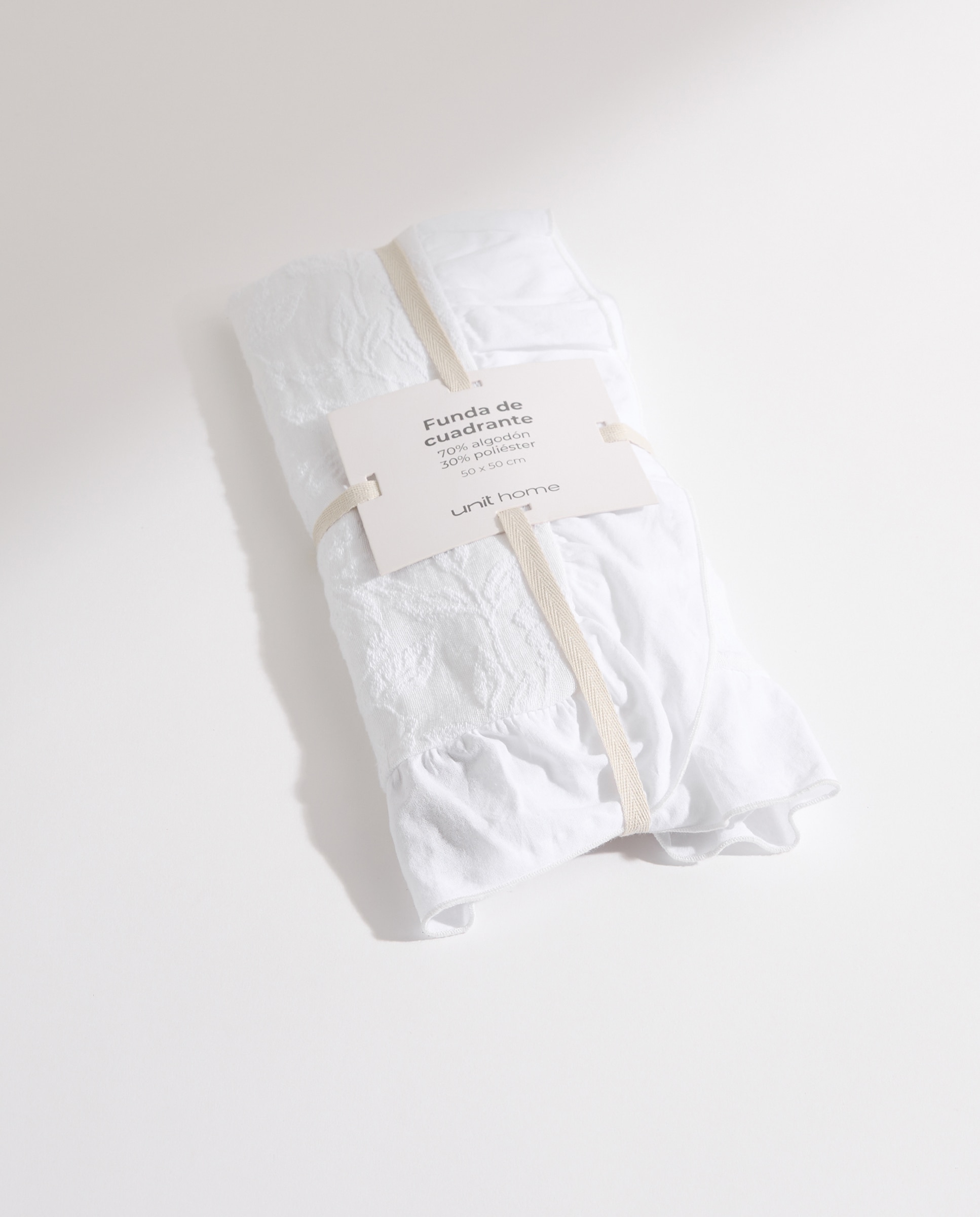 Funda de cuadrante mezcla algodón flores blanco Blanco-5