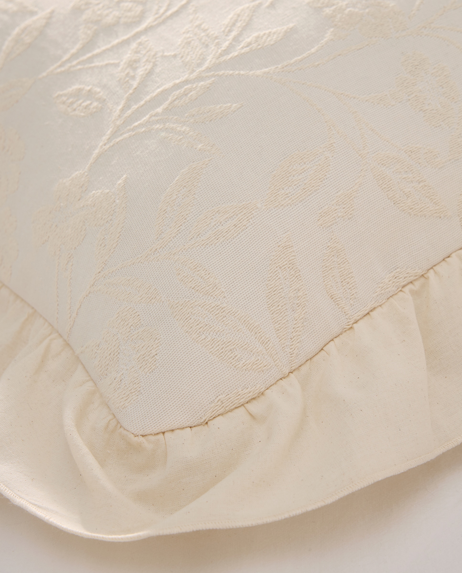 Funda de cuadrante mezcla algodón flores beige Beige-3