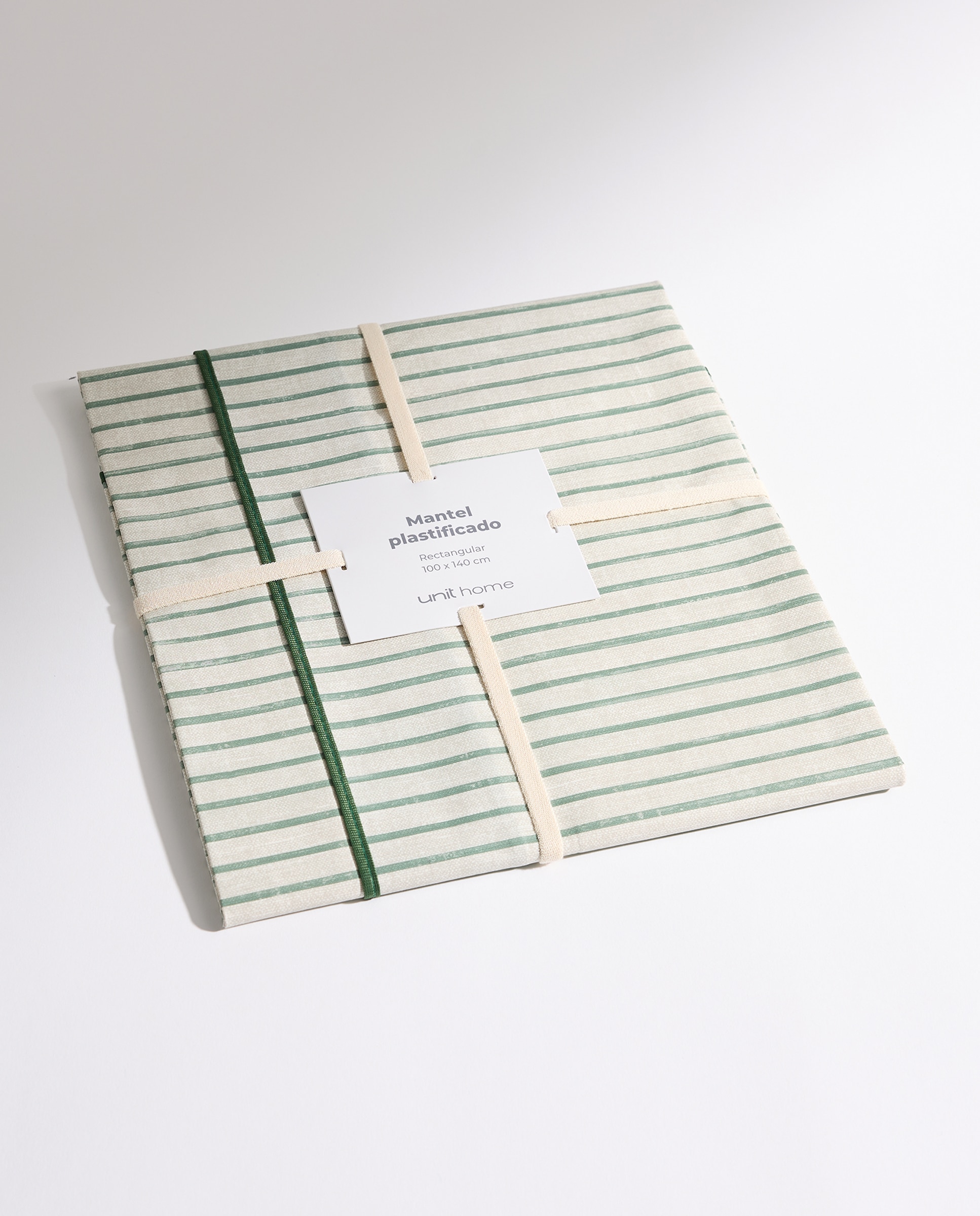 Mantel antimanchas resinado PVC Rayas Verde-3