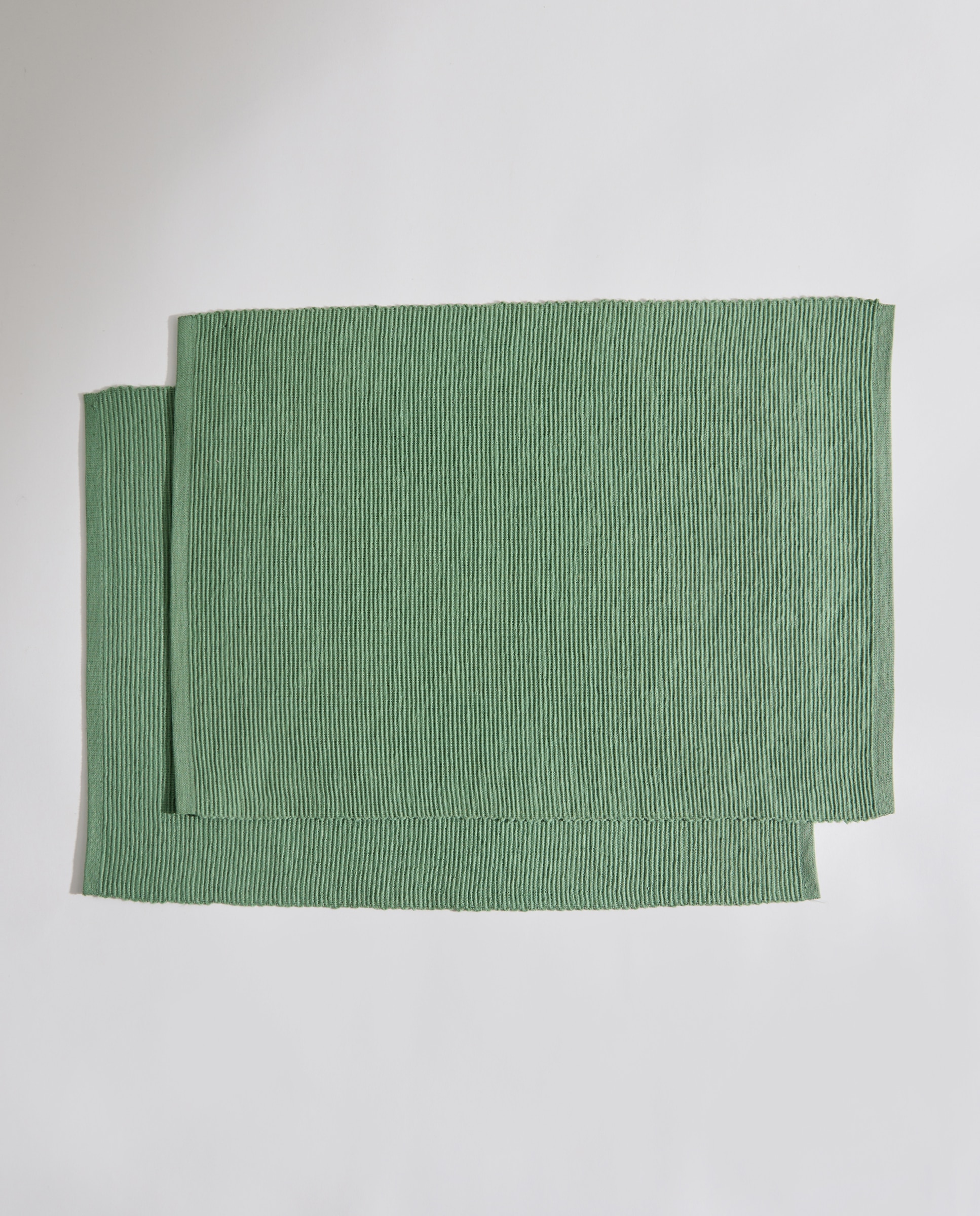 Set 2 manteles individuales algodón Rib Verde-2